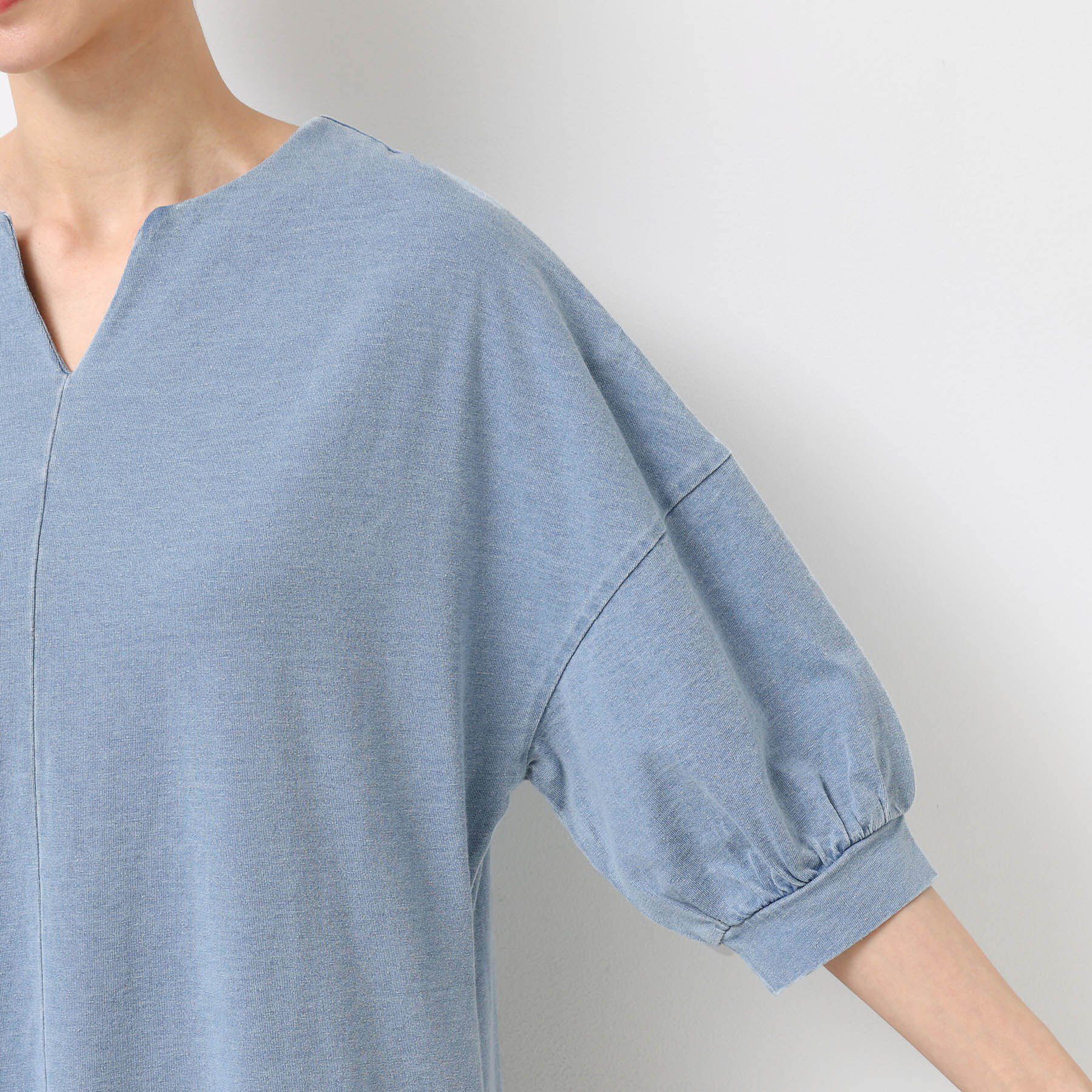 Dessin「【洗える】インディゴ天竺デニム調リラクシーワンピース」|ワンピース|