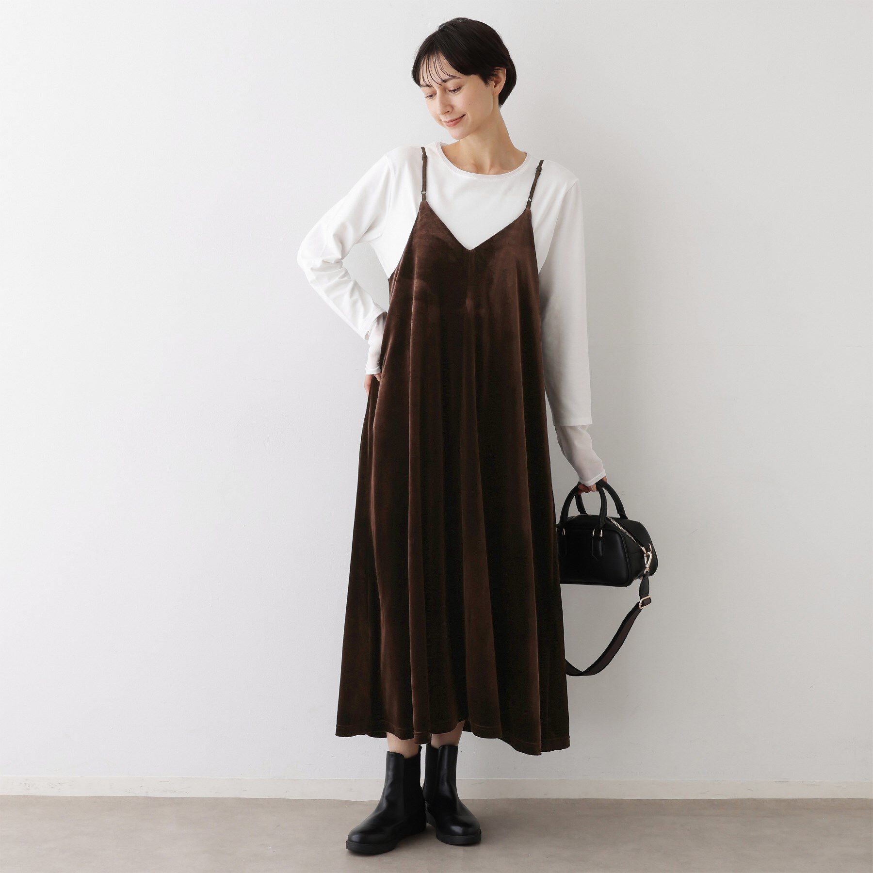 Dessin「【前後2WAY/洗える】ベロアワンピース」|ワンピース|