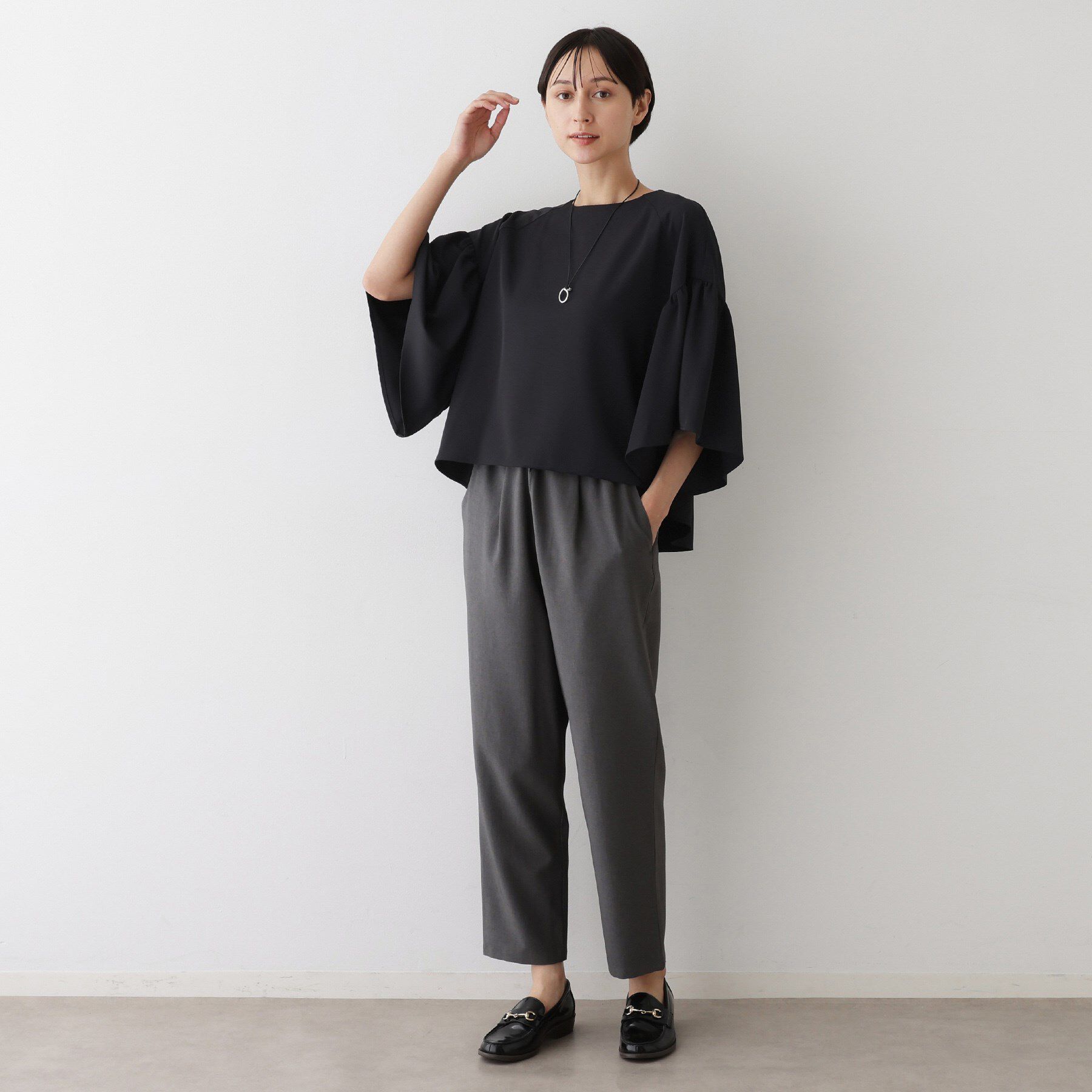 Dessin「【セットアップ可・洗える】フレアスリーブブラウス」|シャツ・ブラウス|