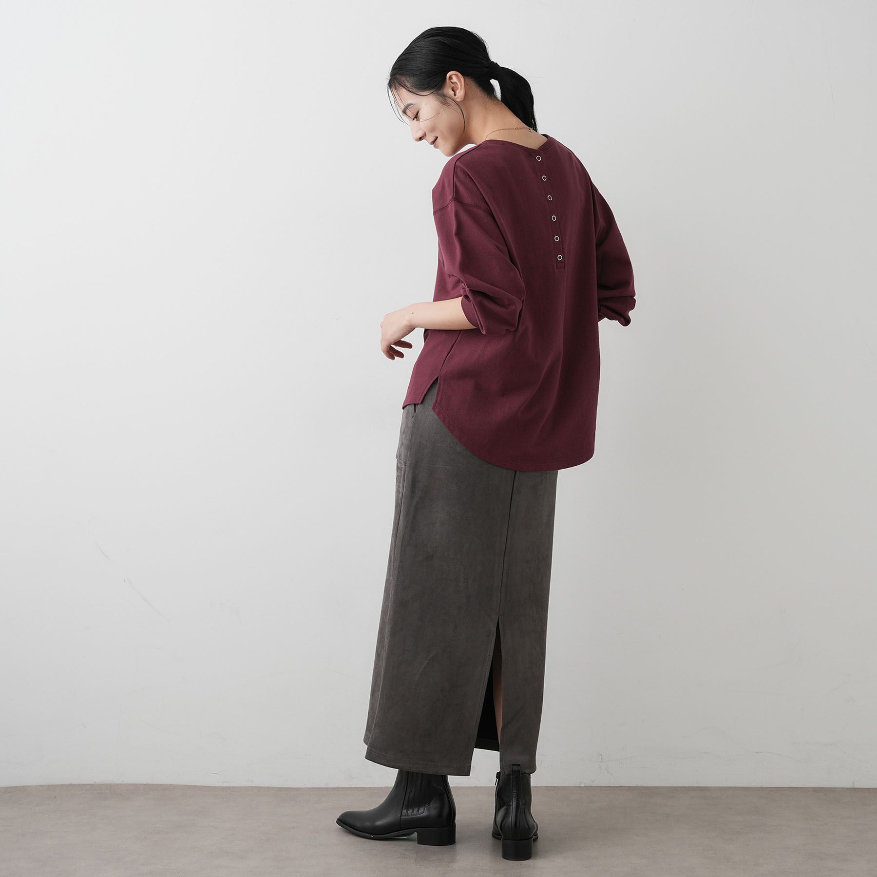 Dessin「【360度可愛い・洗える】バックヘンリーカットソー」|Tシャツ・カットソー|