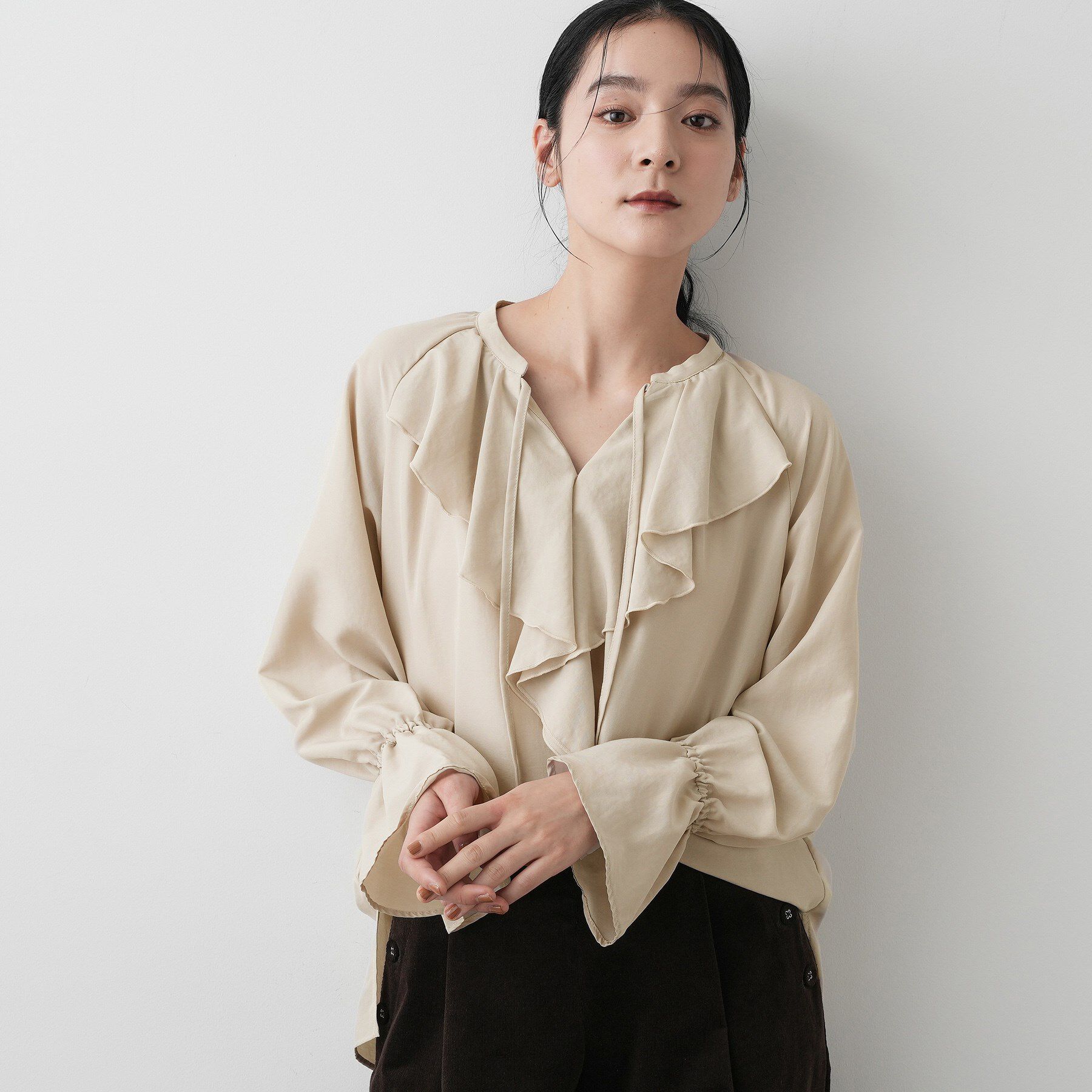 Dessin「【洗える】フィブリルフリルブラウス」|シャツ・ブラウス|