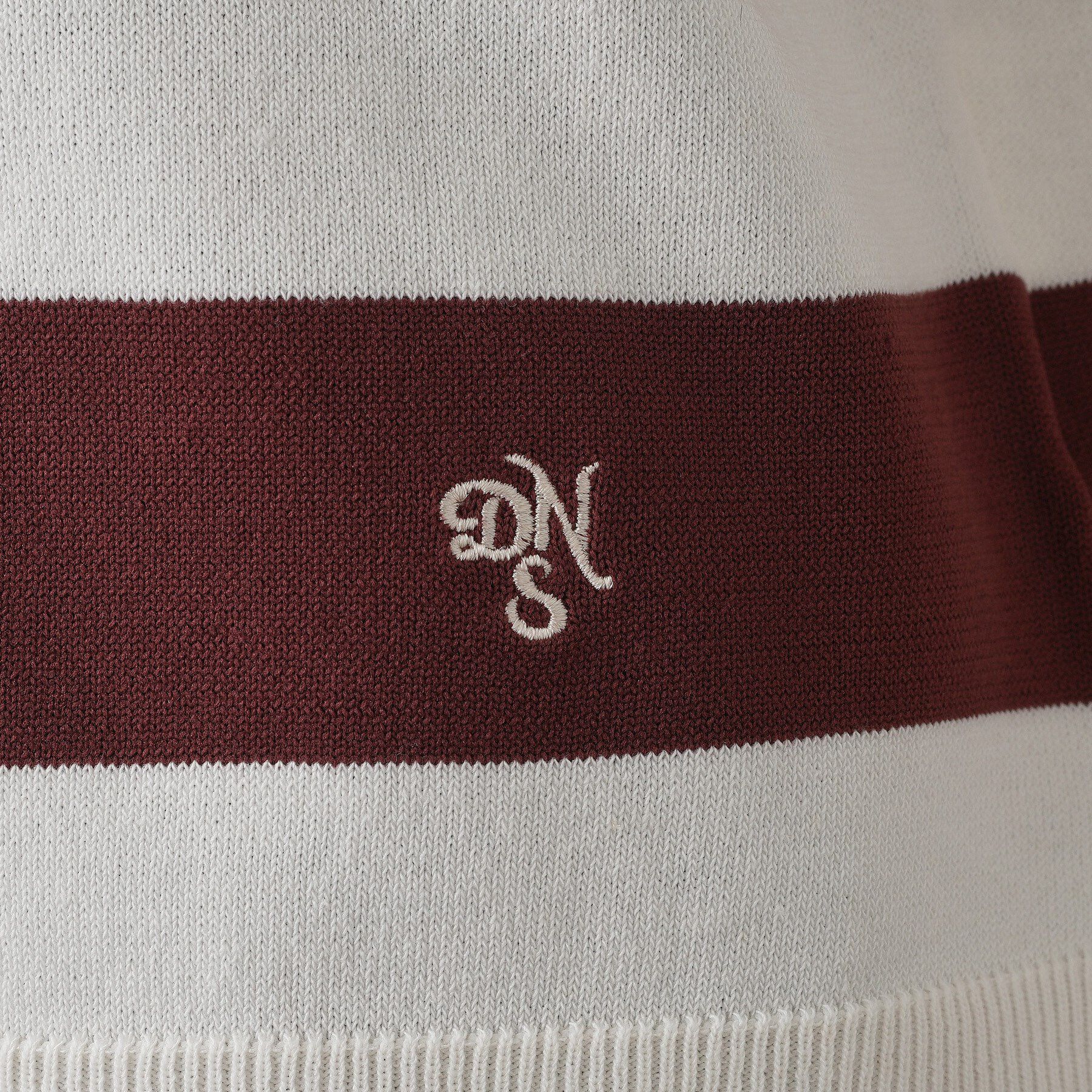 Dessin「【ユニセックス/洗える】ボーダーニットポロシャツ」|ニット・セーター|