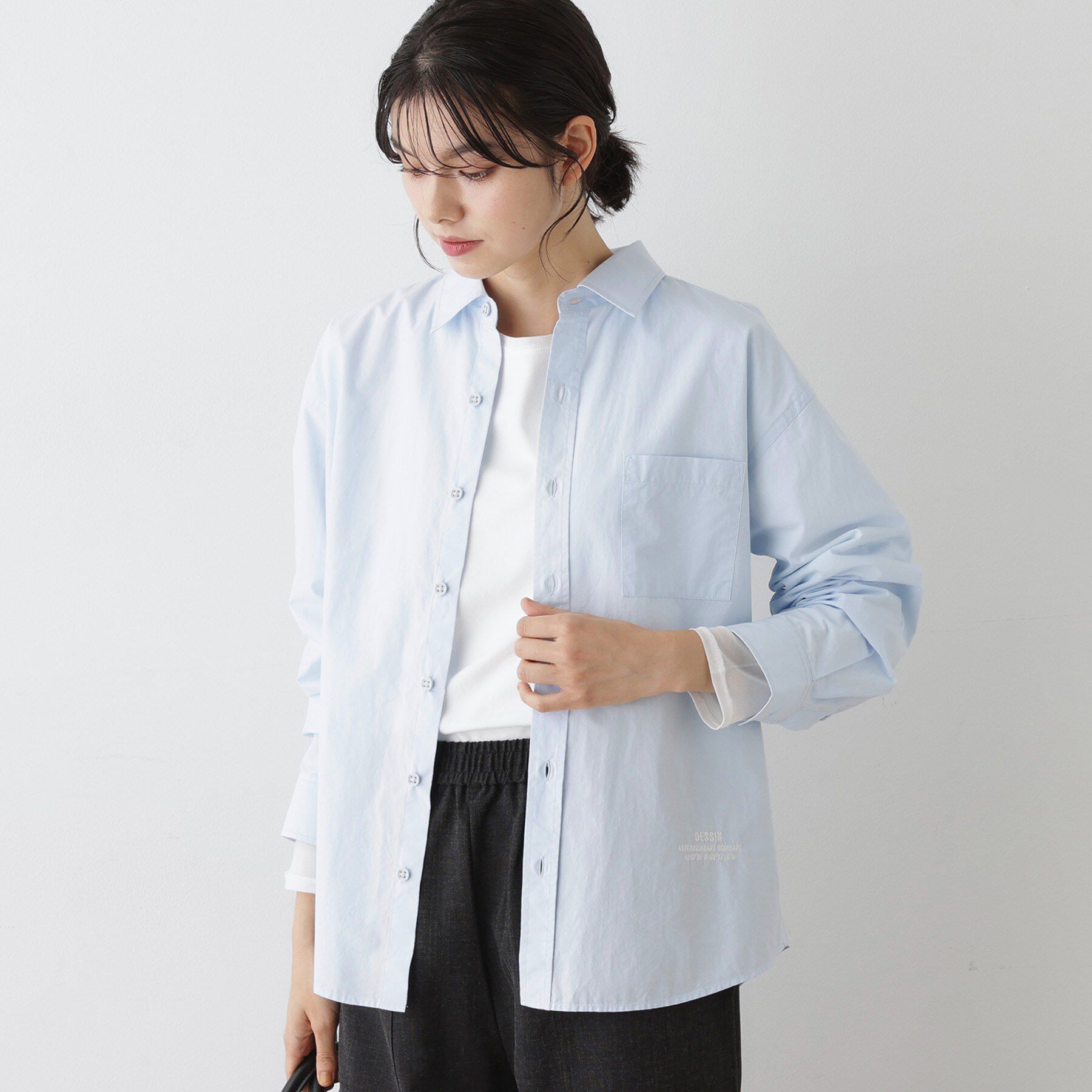 Dessin「【ユニセックス/洗える】コットンブロードシャツ」|シャツ・ブラウス|