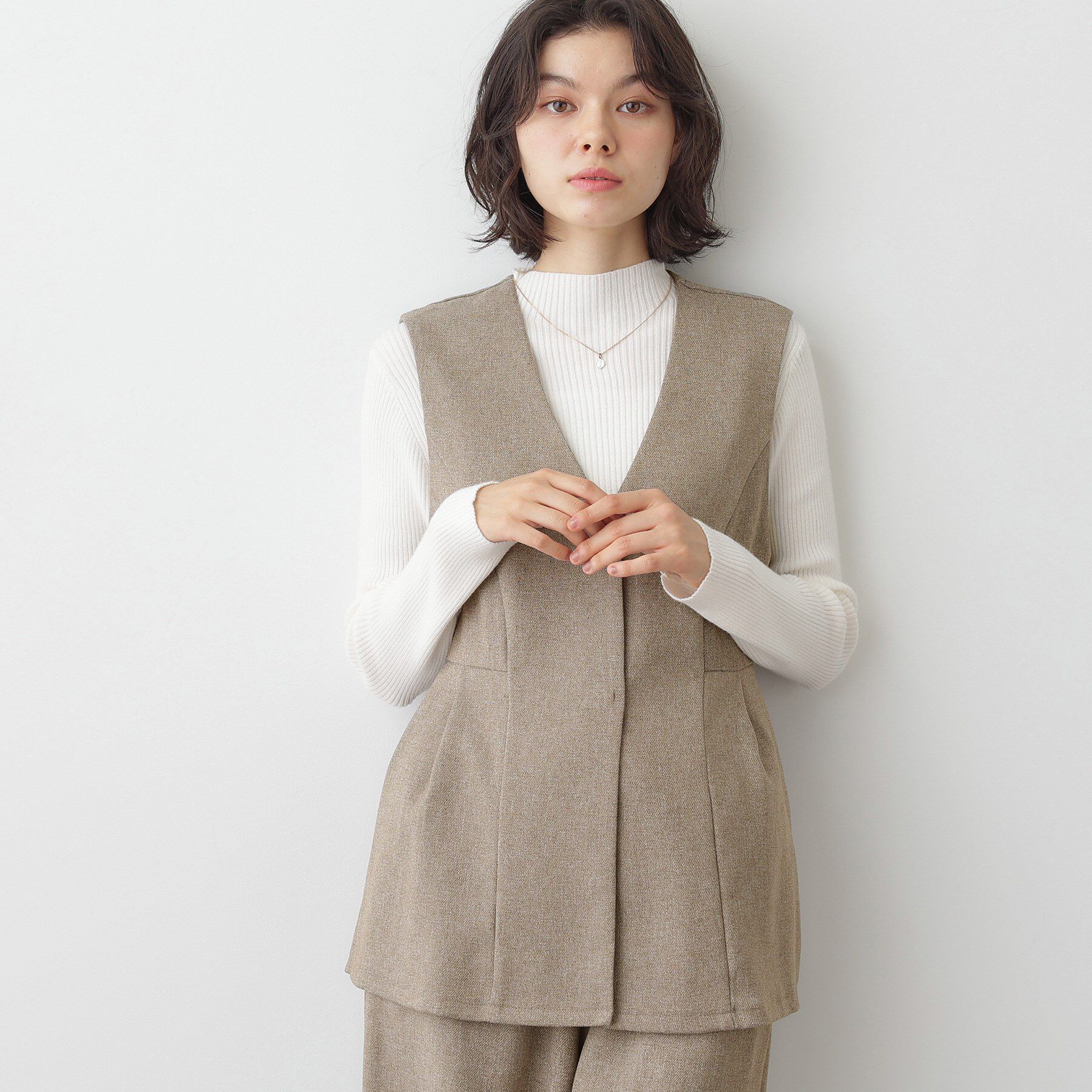 Dessin「【2点セット/ウエストゴム/洗える】ツイストクロスセットアップ」|スーツ|