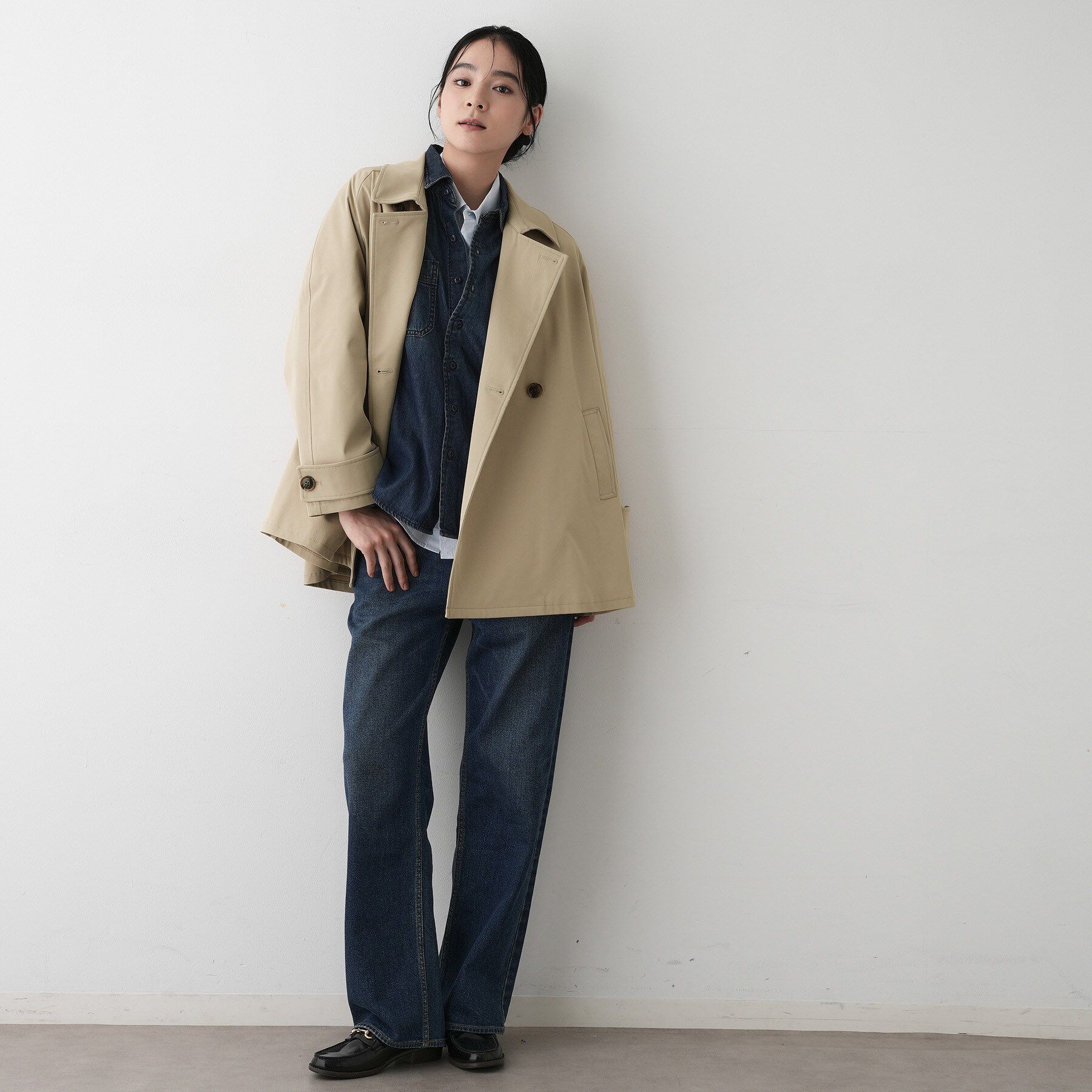 Dessin「【撥水・洗える】スタンドカラートレンチジャケット」|トレンチコート|