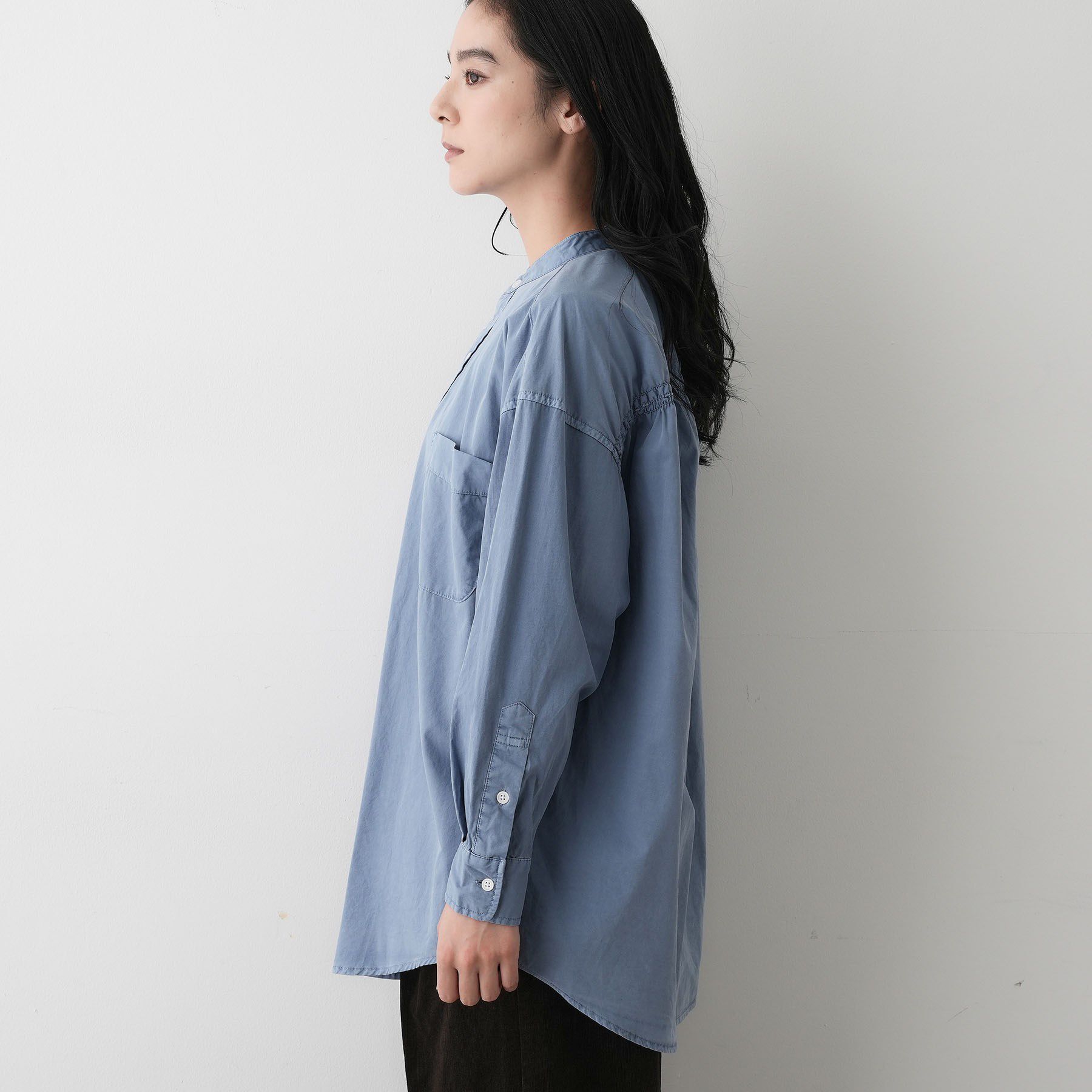 Dessin「【洗える】ピグメントバンドカラーシャツ」|シャツ・ブラウス|