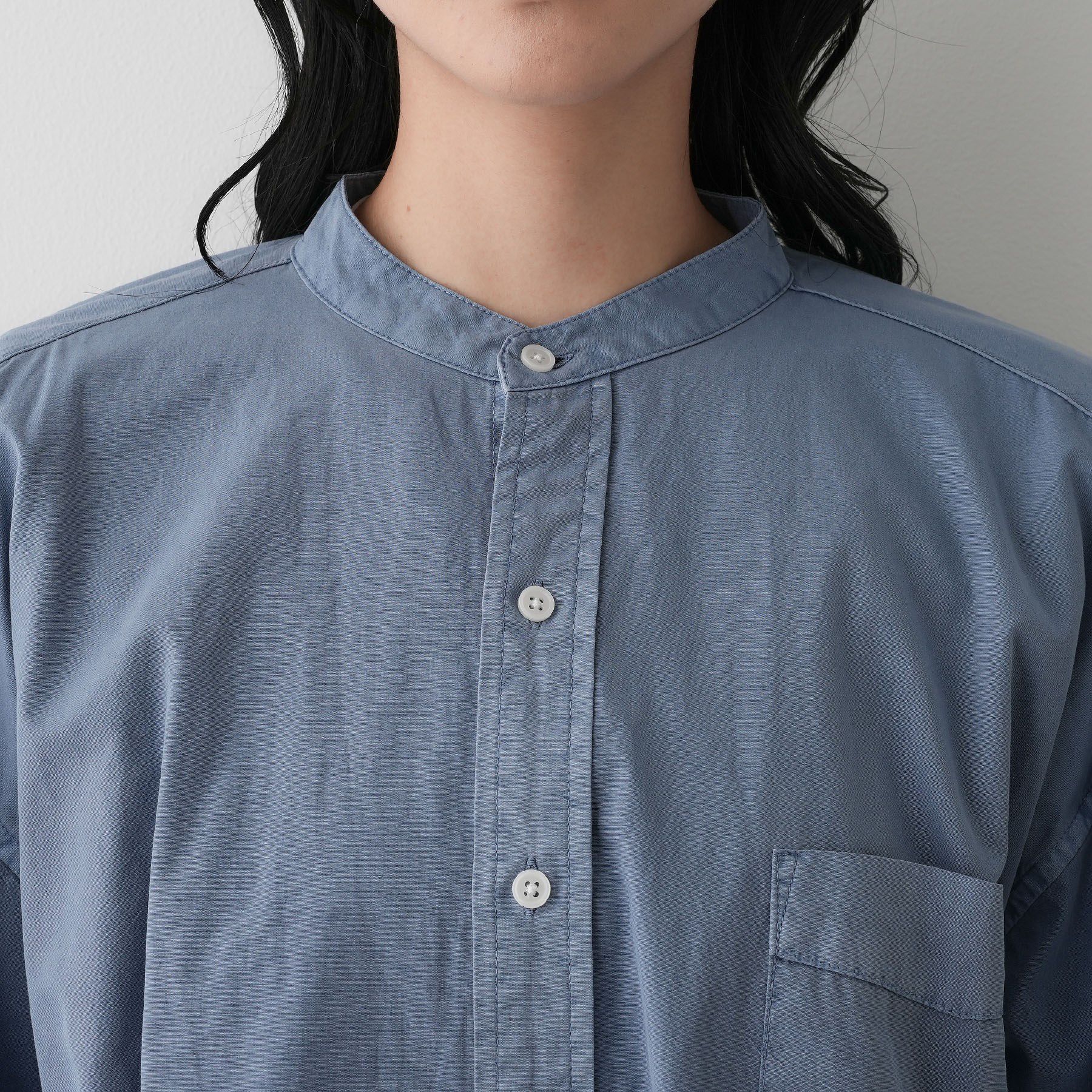 Dessin「【洗える】ピグメントバンドカラーシャツ」|シャツ・ブラウス|