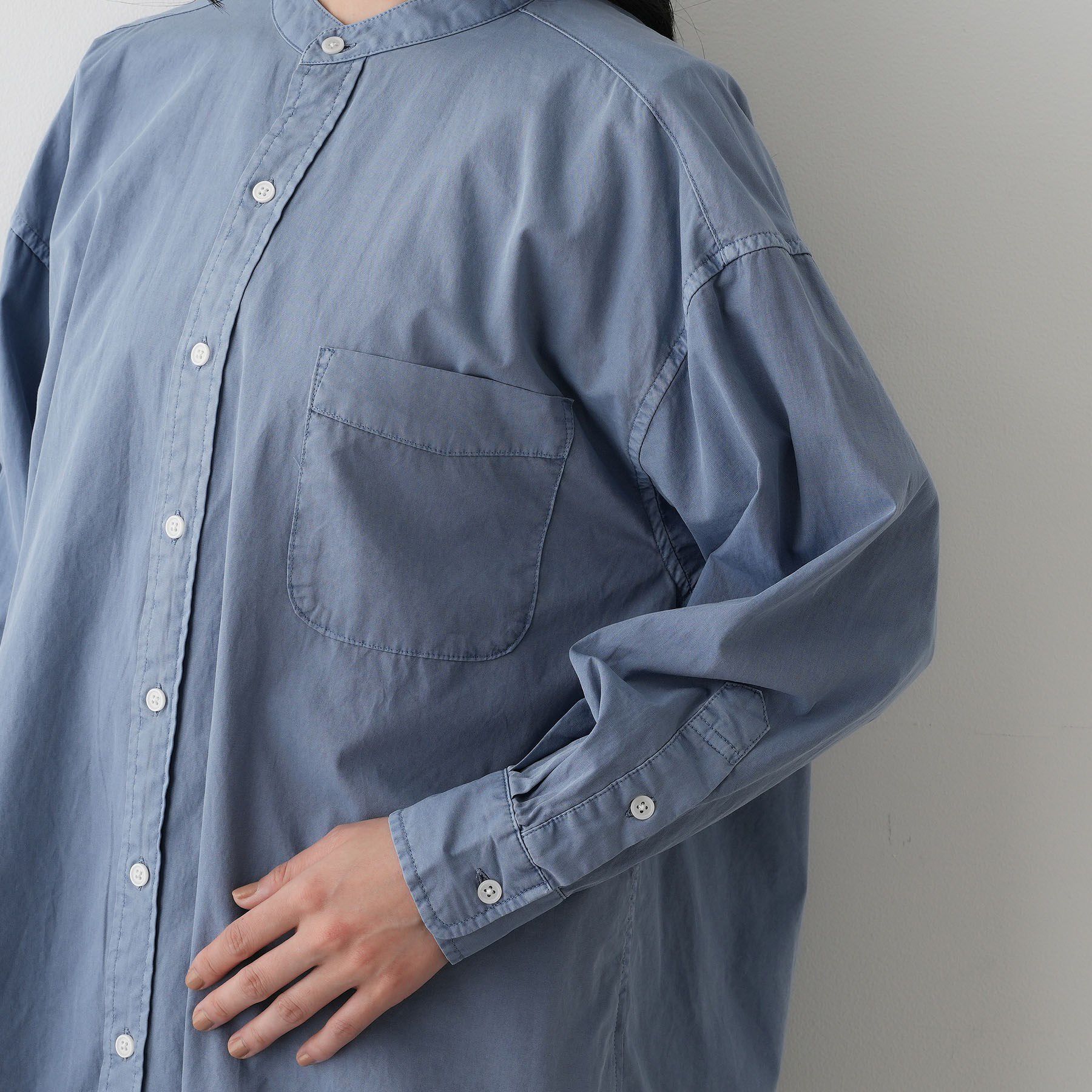 Dessin「【洗える】ピグメントバンドカラーシャツ」|シャツ・ブラウス|