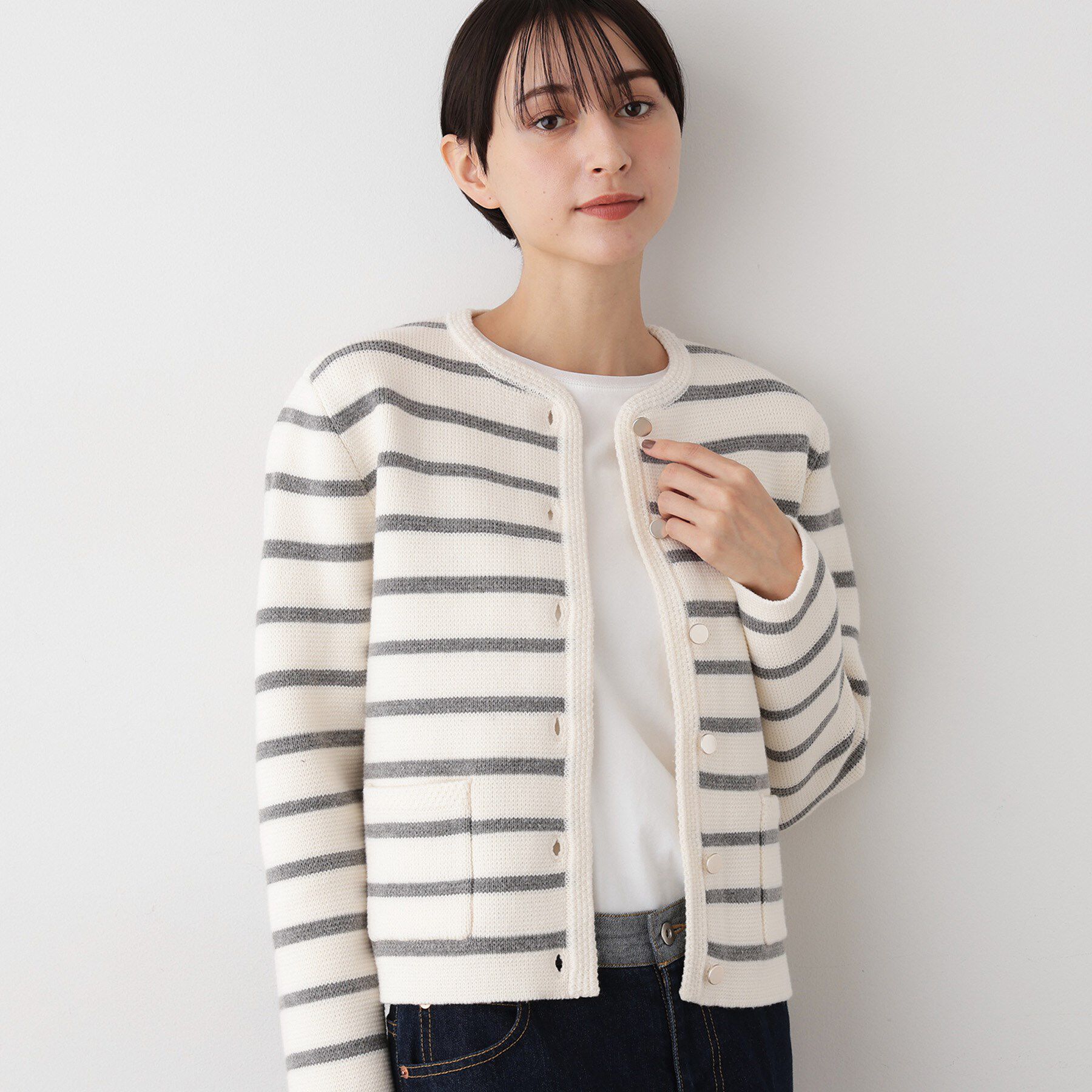 Dessin「【洗える】ジャケット見えカーディガン」|カーディガン|