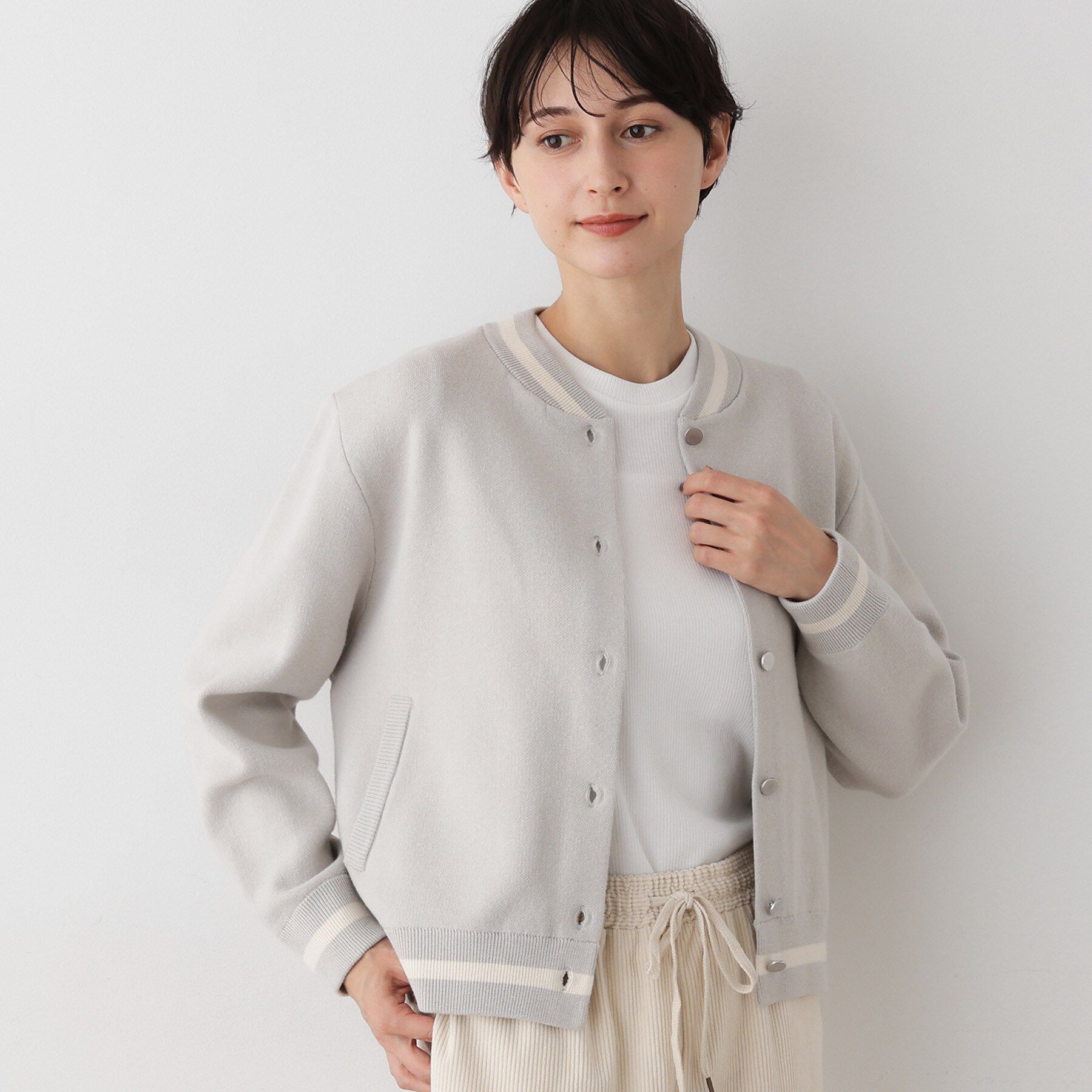 Dessin「【洗える】スタジャンカーディガン」|カーディガン|