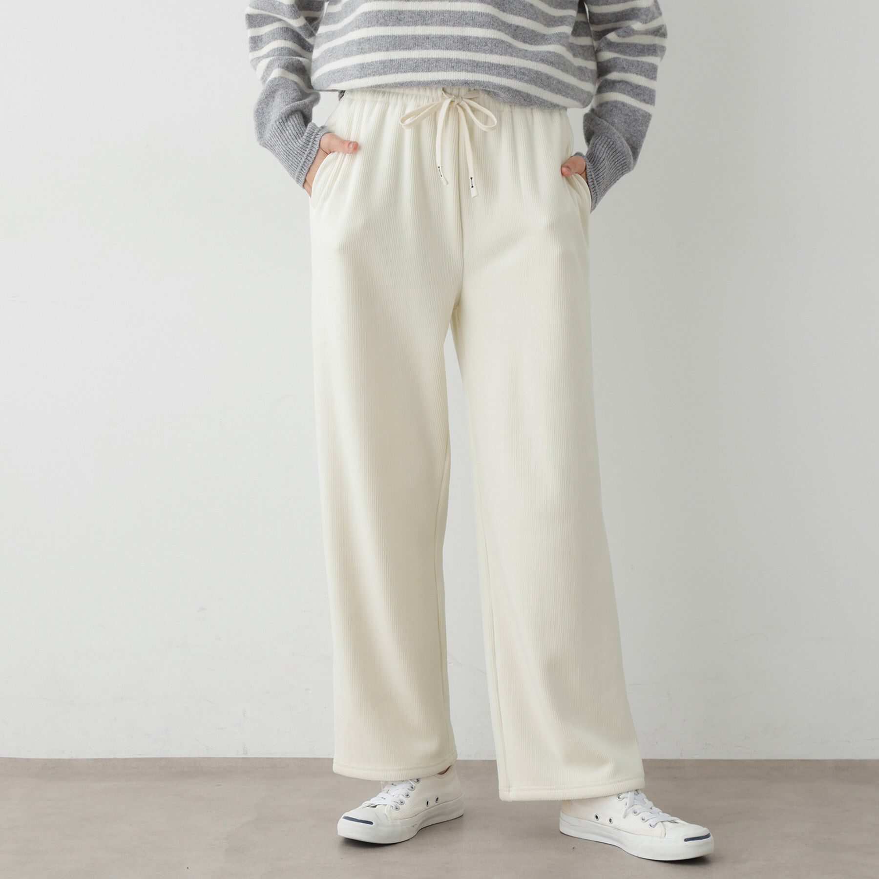 Dessin「【洗える/ウエストゴム】裏起毛コーデュロイイージーパンツ」|その他|