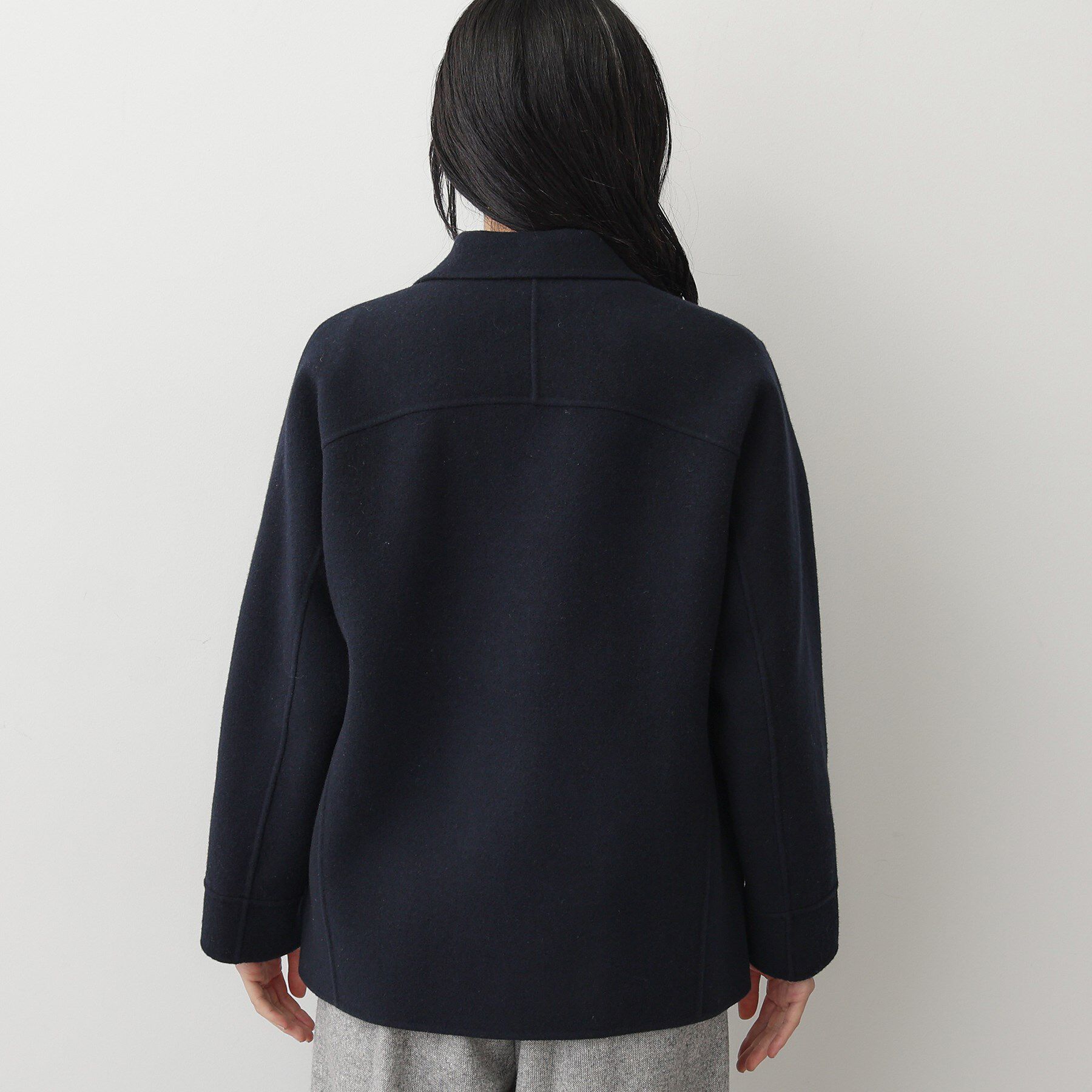 Dessin「【洗える】ウール混リバーメルトンコート」|ピーコート|