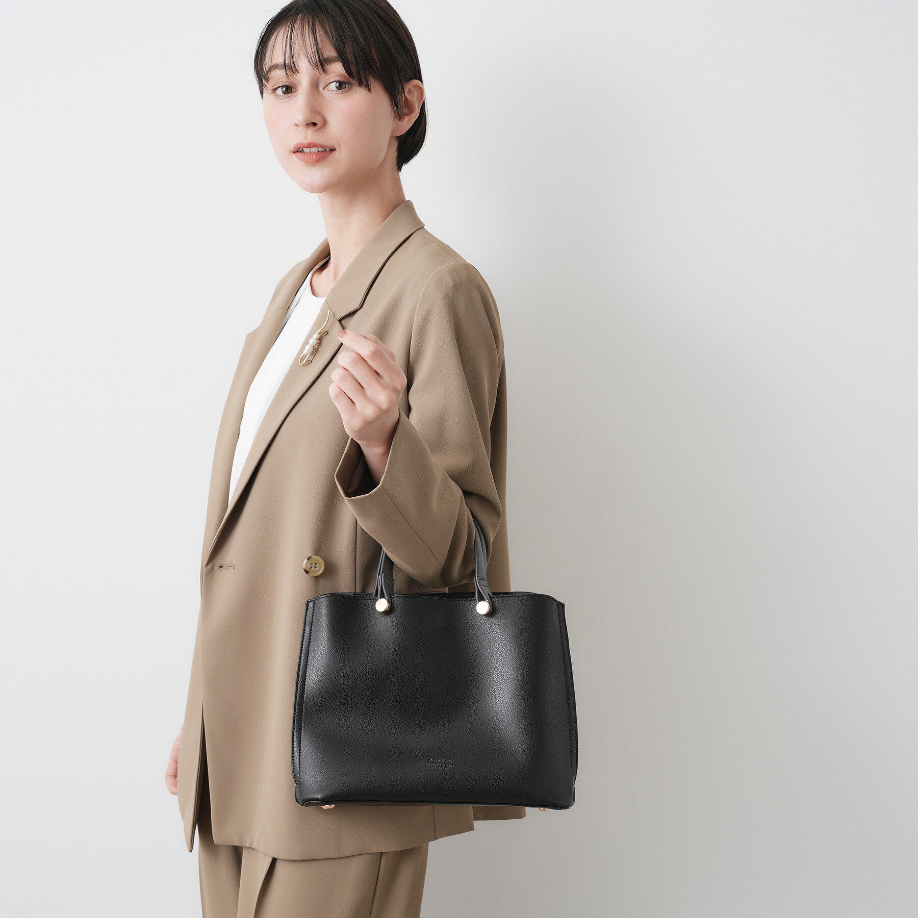 Dessin「【2WAY】3ポケットハンドバッグ」|ハンドバッグ|ブラック(519)