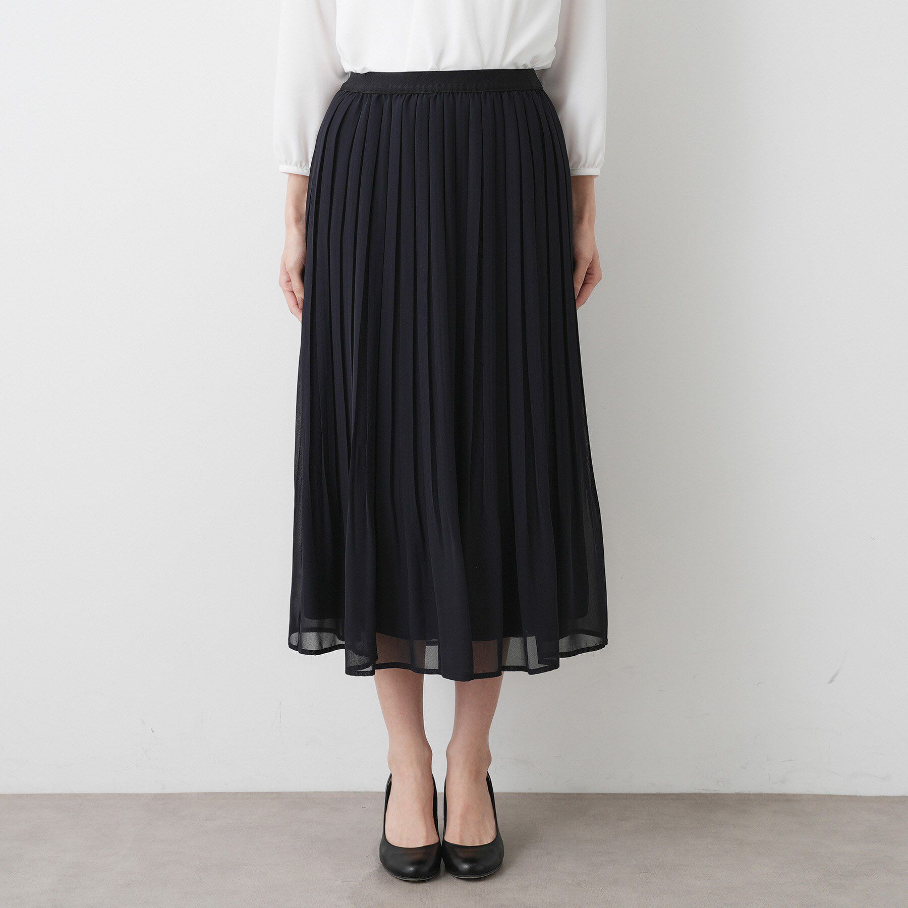 Dessin「【入卒/セレモニー/ウエストゴム/洗える】シフォンプリーツスカート」|スカート|