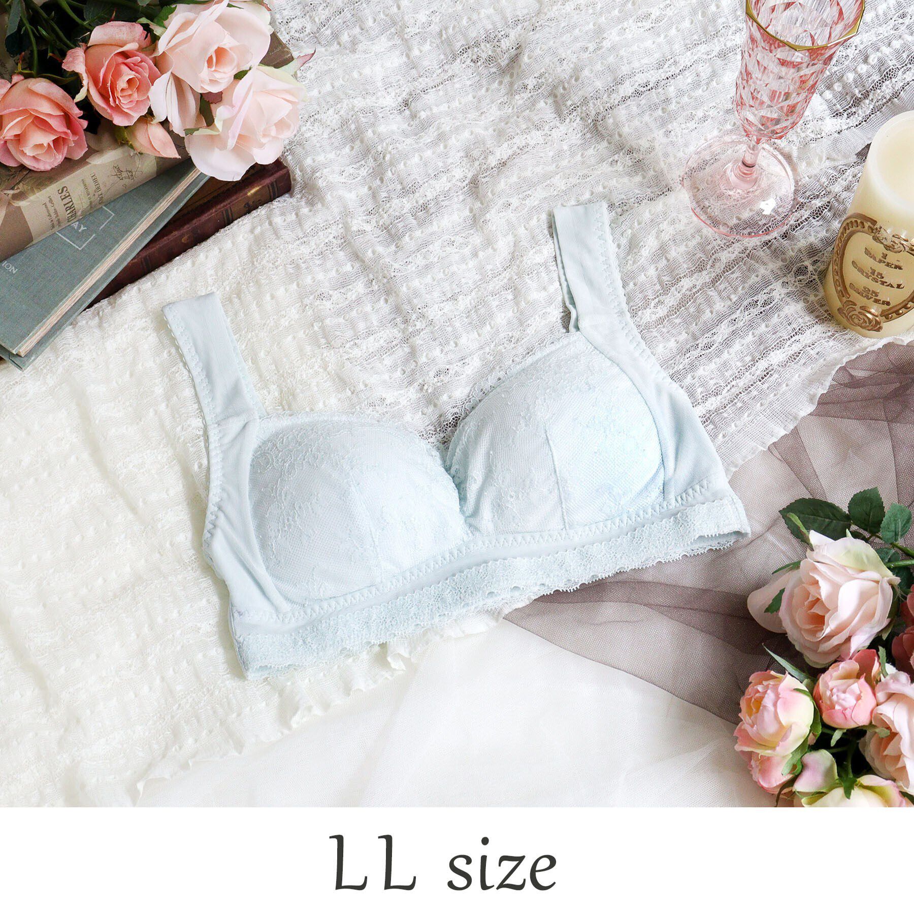 Risa Magli「リア おやすみブラ（LL）」|インナー|サックスブルー(09