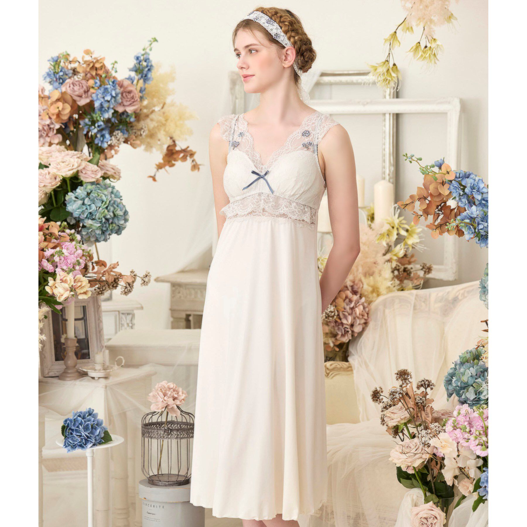 Risa Magli「エルマ カップ付マキシワンピース」|インナー|