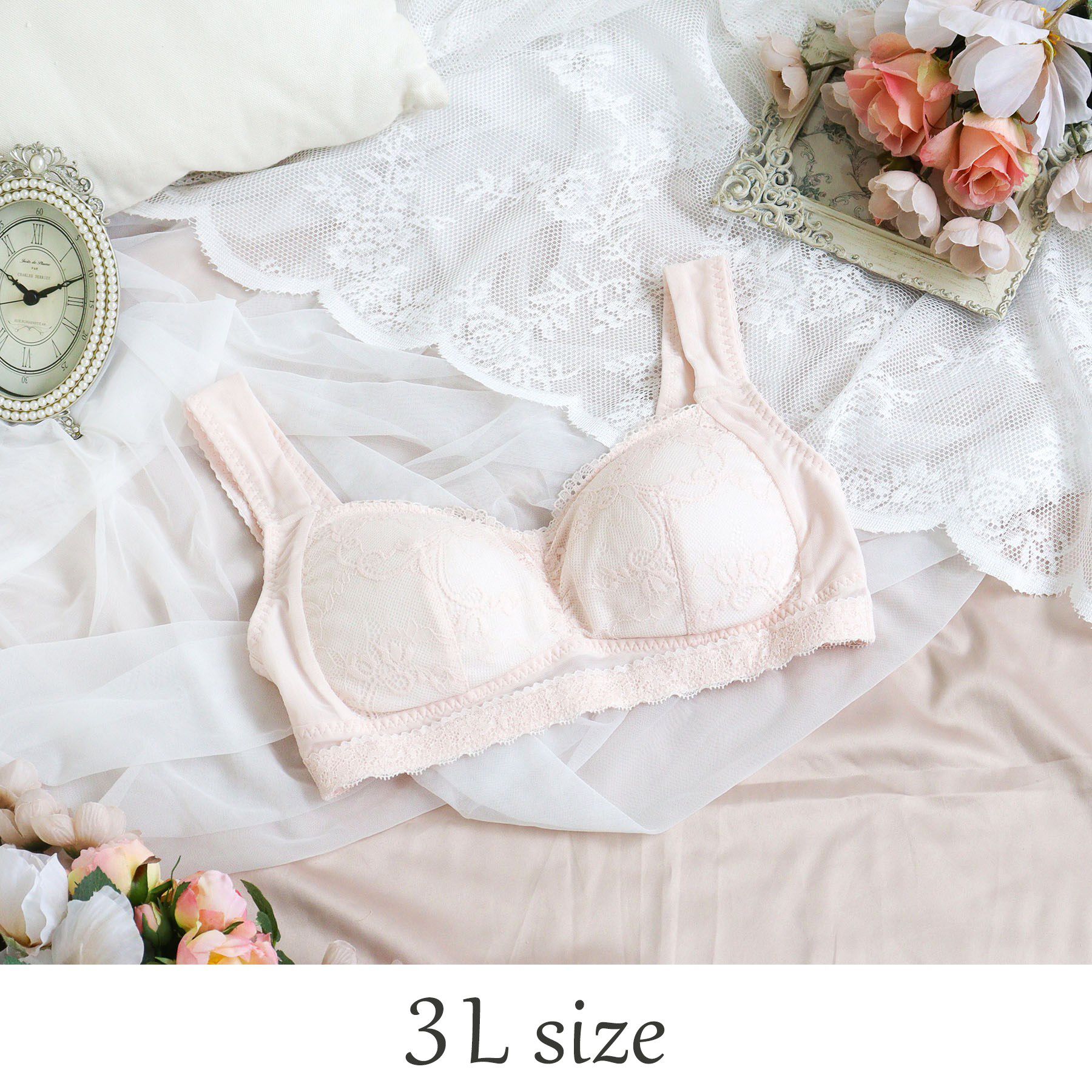 Risa Magli「フェリーチェ おやすみブラ （3L）」|インナー|ピンク(071)