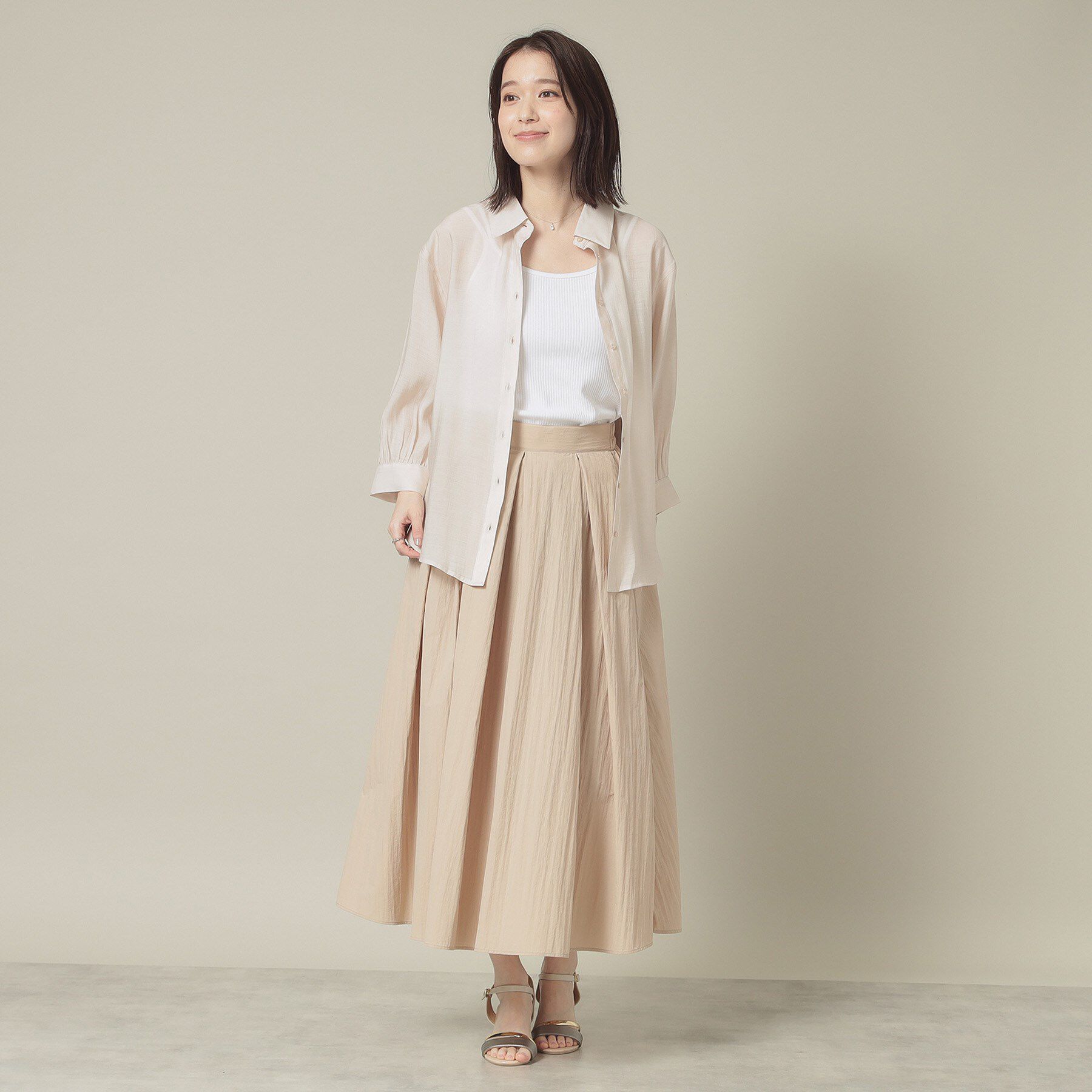 ITS&rsquo;DEMO「【手洗い可】シアーシャツ」|シャツ・ブラウス|