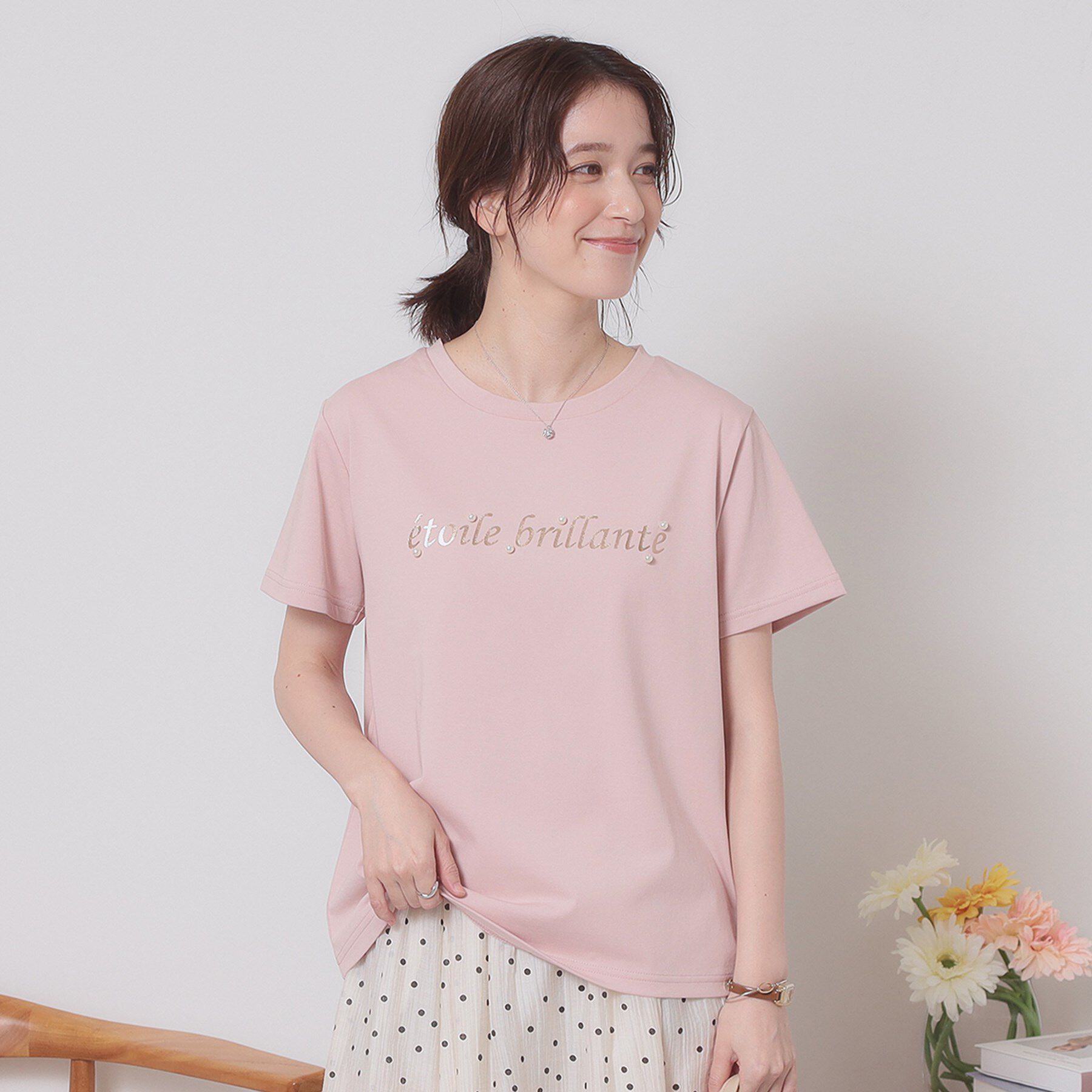 ITS&rsquo;DEMO「【手洗い可】箔ロゴプリントTシャツ」|Tシャツ・カットソー|