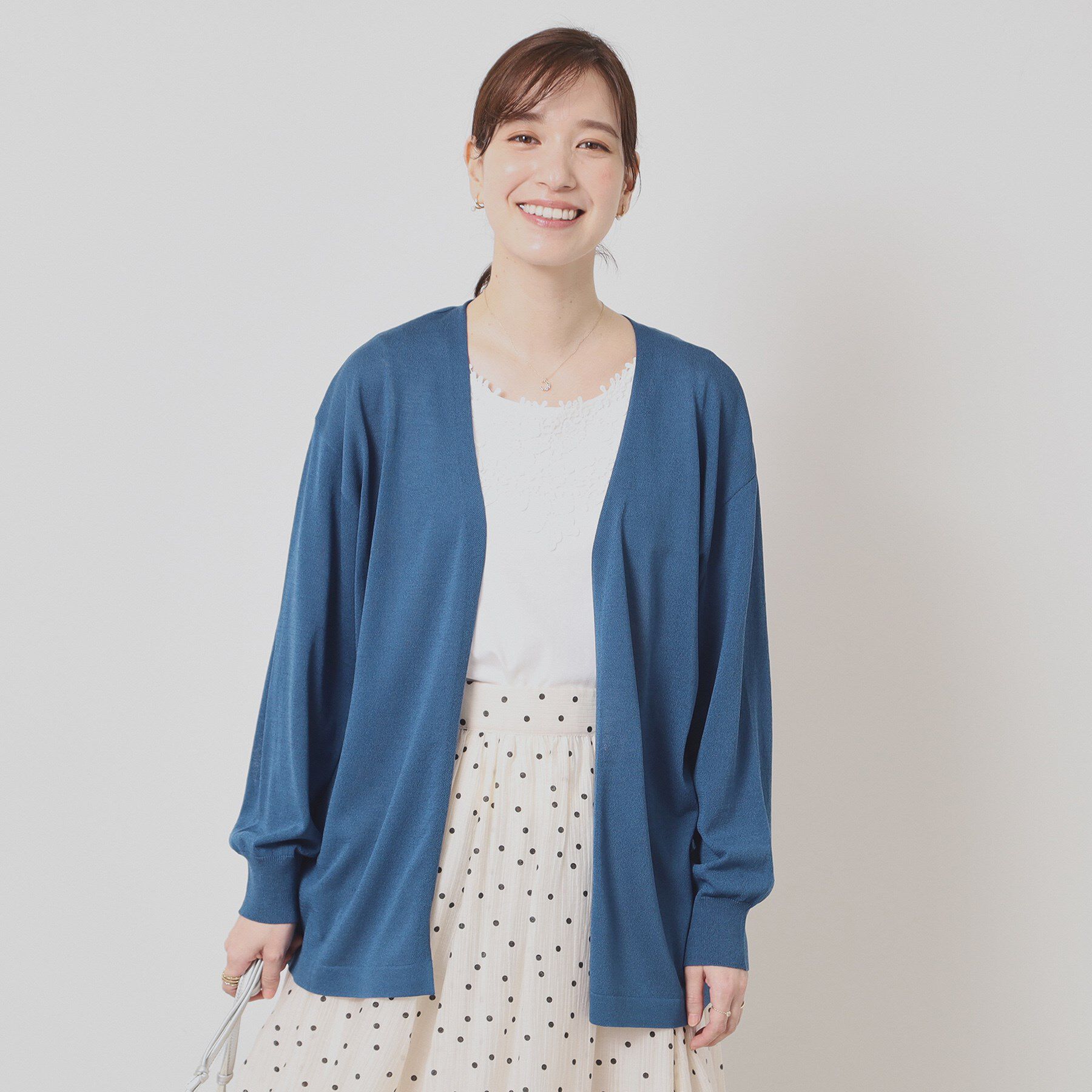 ITS&rsquo;DEMO「【UVケア／接触冷感／毛玉防止／手洗い可】着流しニットカーディガン」|カーディガン|ブルー(092)