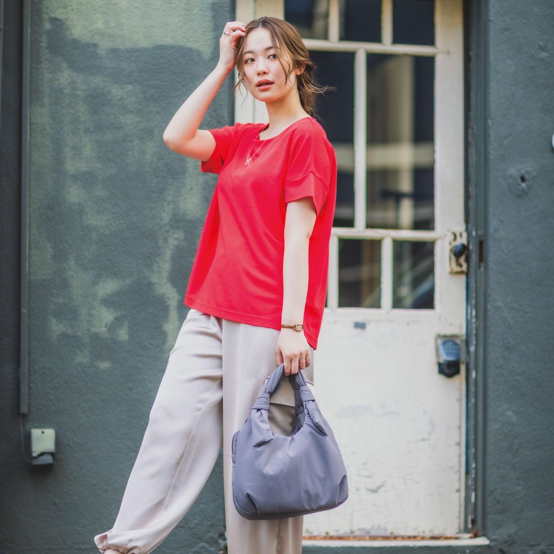 ITS&rsquo;DEMO「【接触冷感／吸水速乾／洗濯機OK】サカリバ袖タックプルオーバー」|Tシャツ・カットソー|