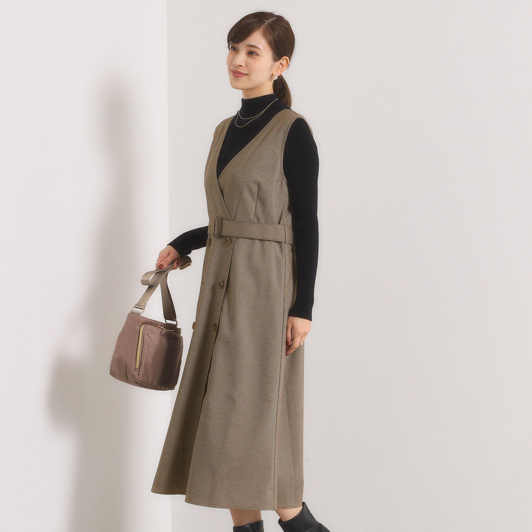 ITS&rsquo;DEMO「【手洗い可】チェック柄ジャンスカ」|ワンピース|