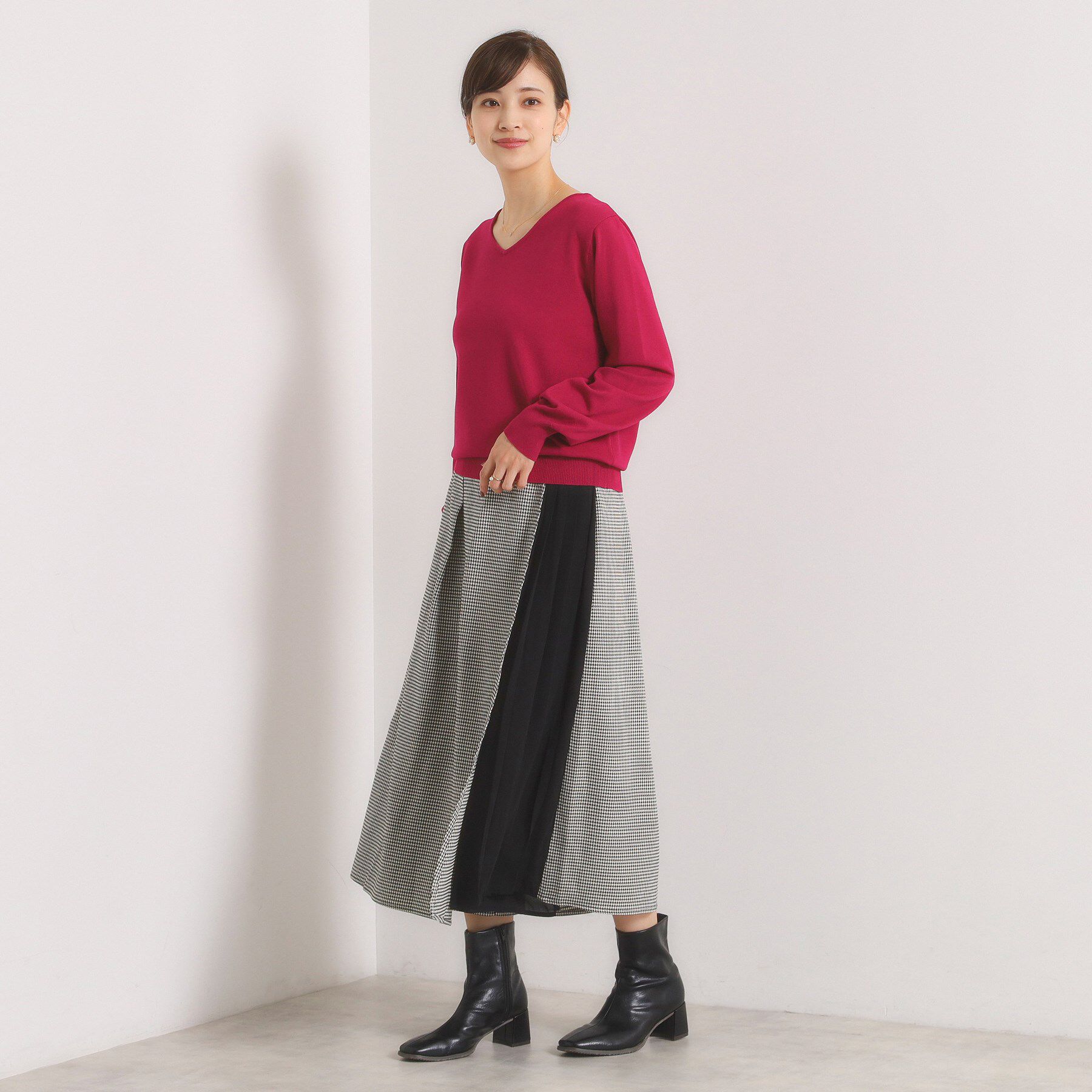 ITS&rsquo;DEMO「【手洗い可】チェック切替ガウチョパンツ」|その他|