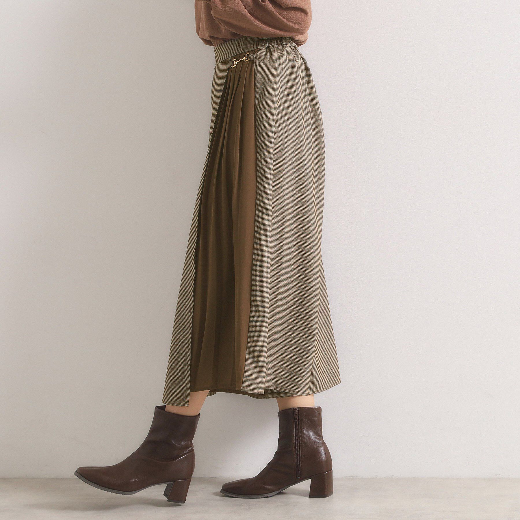 ITS&rsquo;DEMO「【手洗い可】チェック切替ガウチョパンツ」|その他|