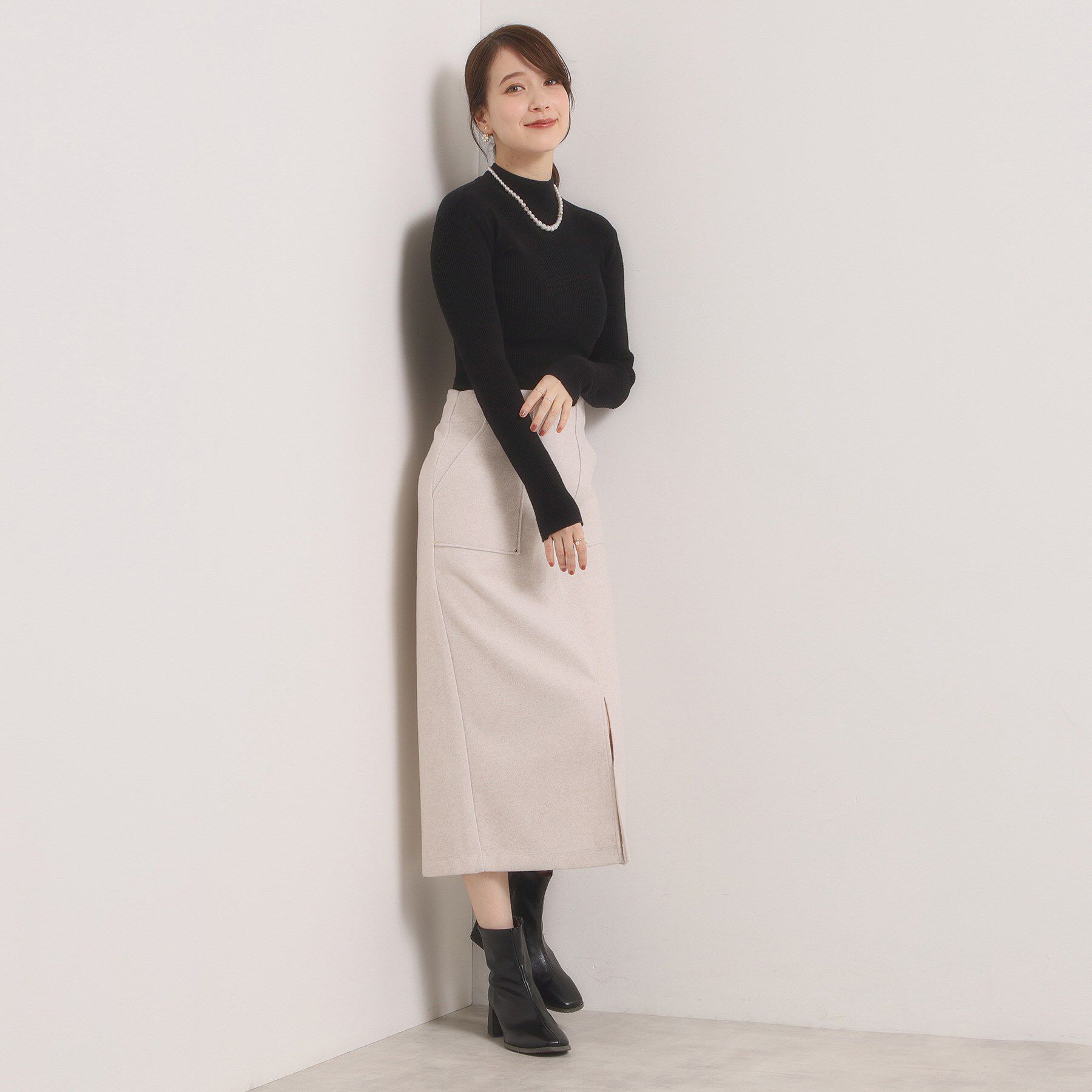 ITS&rsquo;DEMO「【洗濯機OK】カットメルトンタイトスカート」|スカート|