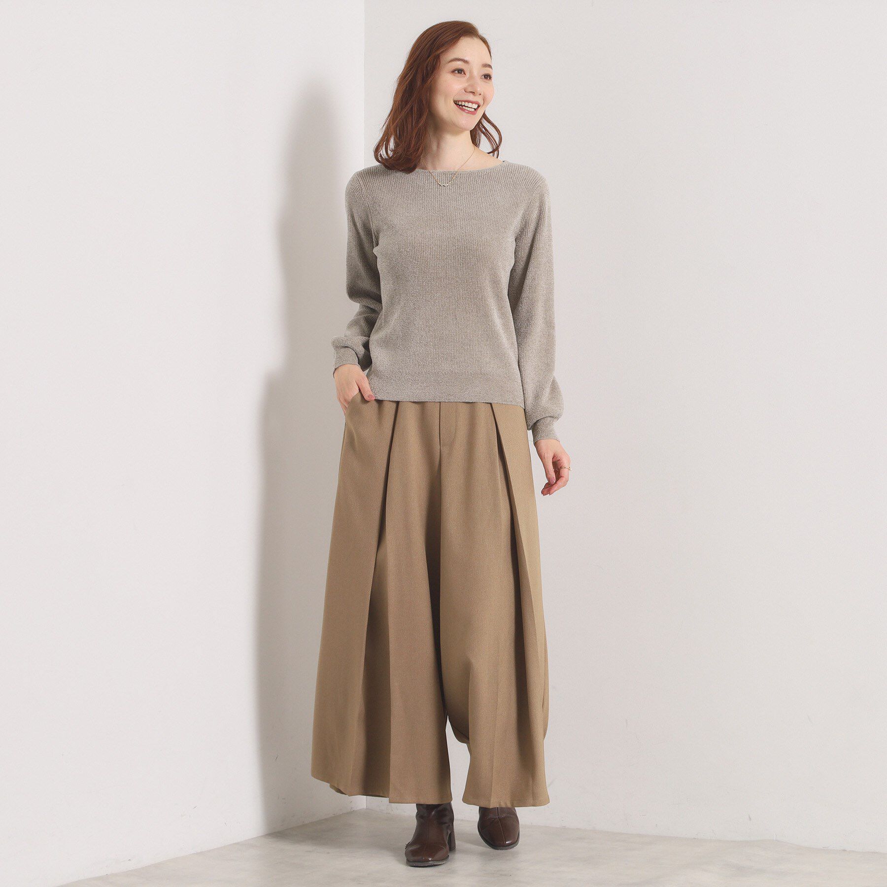 ITS&rsquo;DEMO「【毛玉防止／洗濯機OK】ボートネックモールニット」|ニット・セーター|