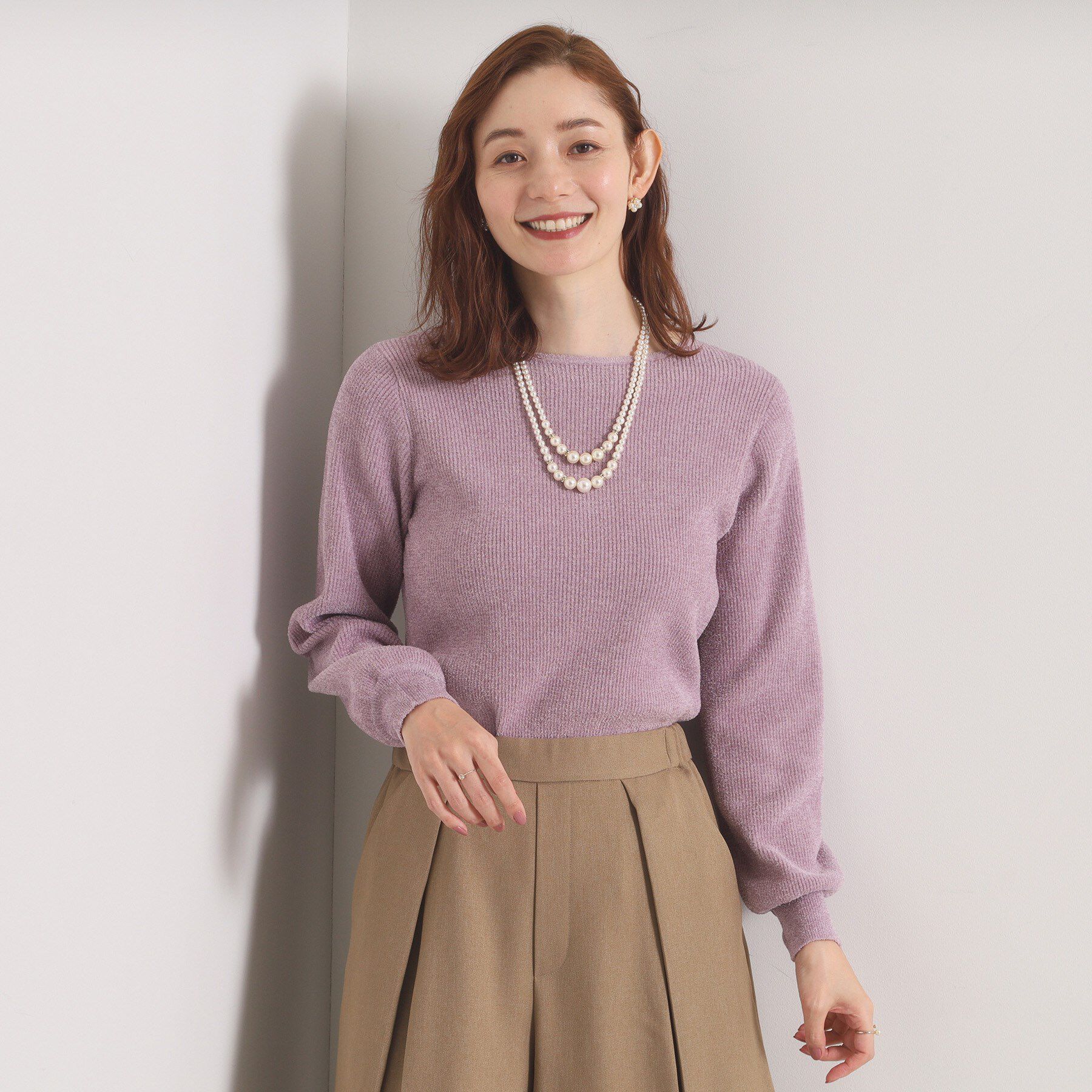 ITS&rsquo;DEMO「【毛玉防止／洗濯機OK】ボートネックモールニット」|ニット・セーター|