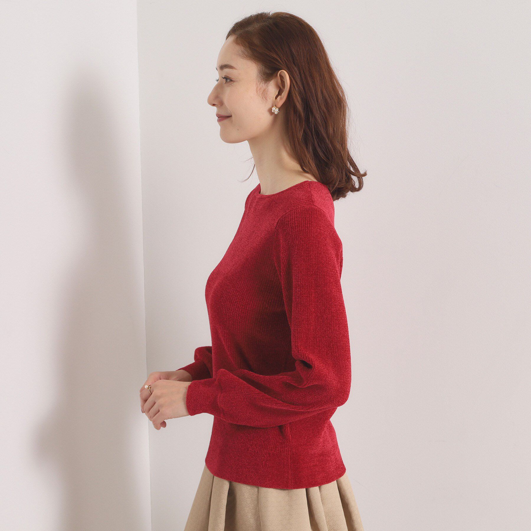 ITS&rsquo;DEMO「【毛玉防止／洗濯機OK】ボートネックモールニット」|ニット・セーター|