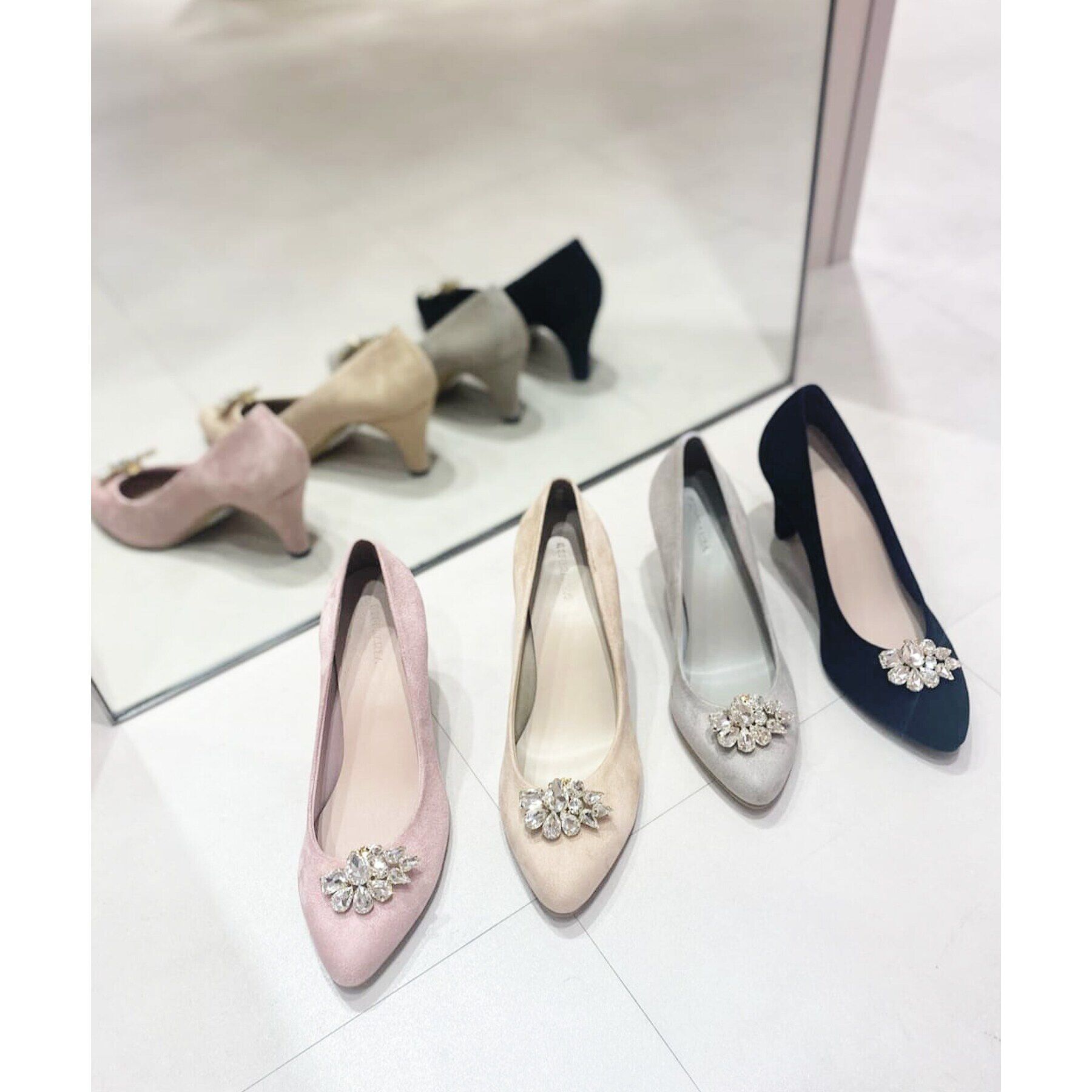 ESPERANZA「ビジュー2Wayアーモンドトゥパンプス 結婚式二次会 パーティー 24SS」|パンプス|