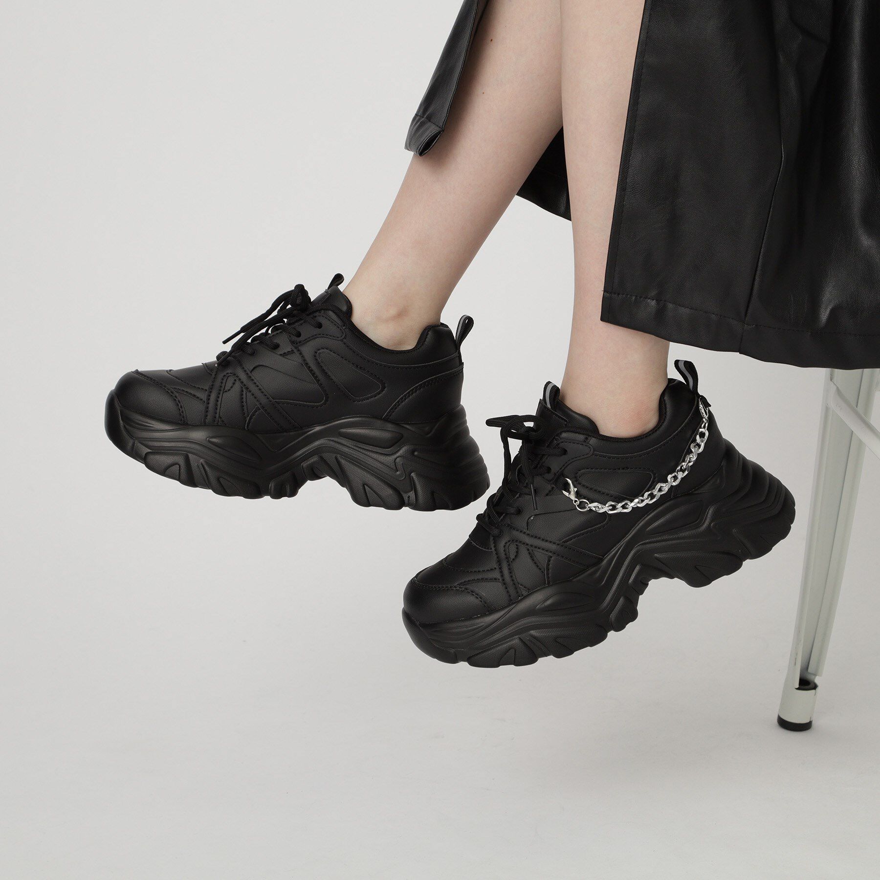 csT&P「【2WAYチェーン付き】軽量ボリュームソール厚底スニーカー」|スニーカー|