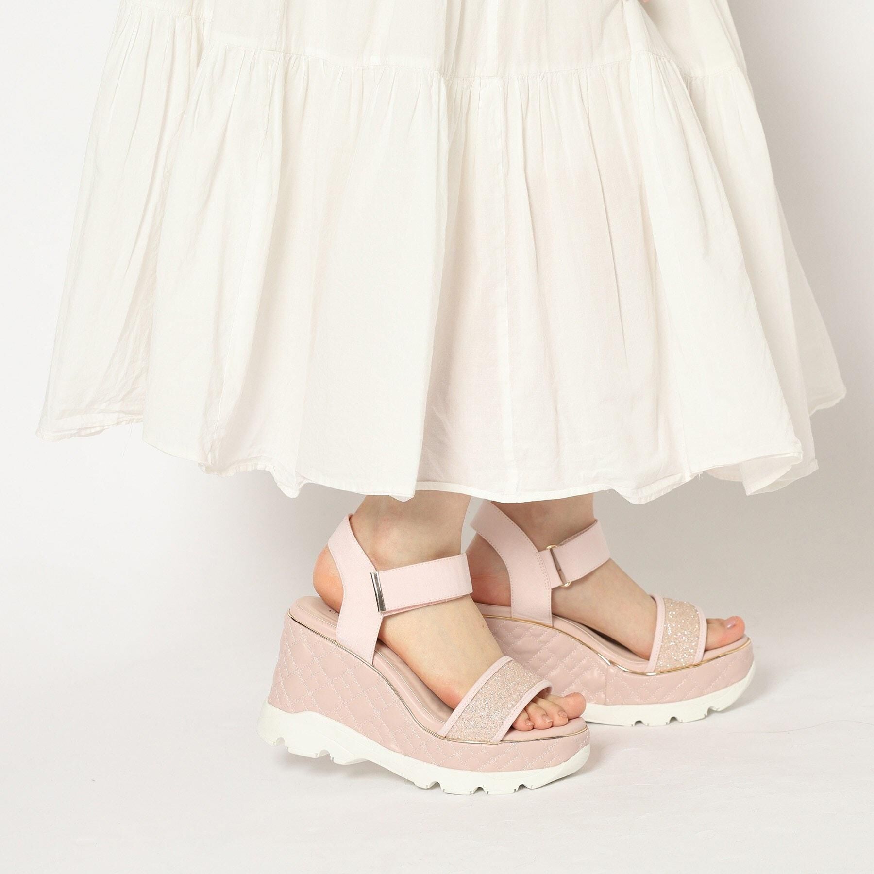 ESPERANZA「キルティングウェッジソールスポサン」|サンダル|ピンク(972)