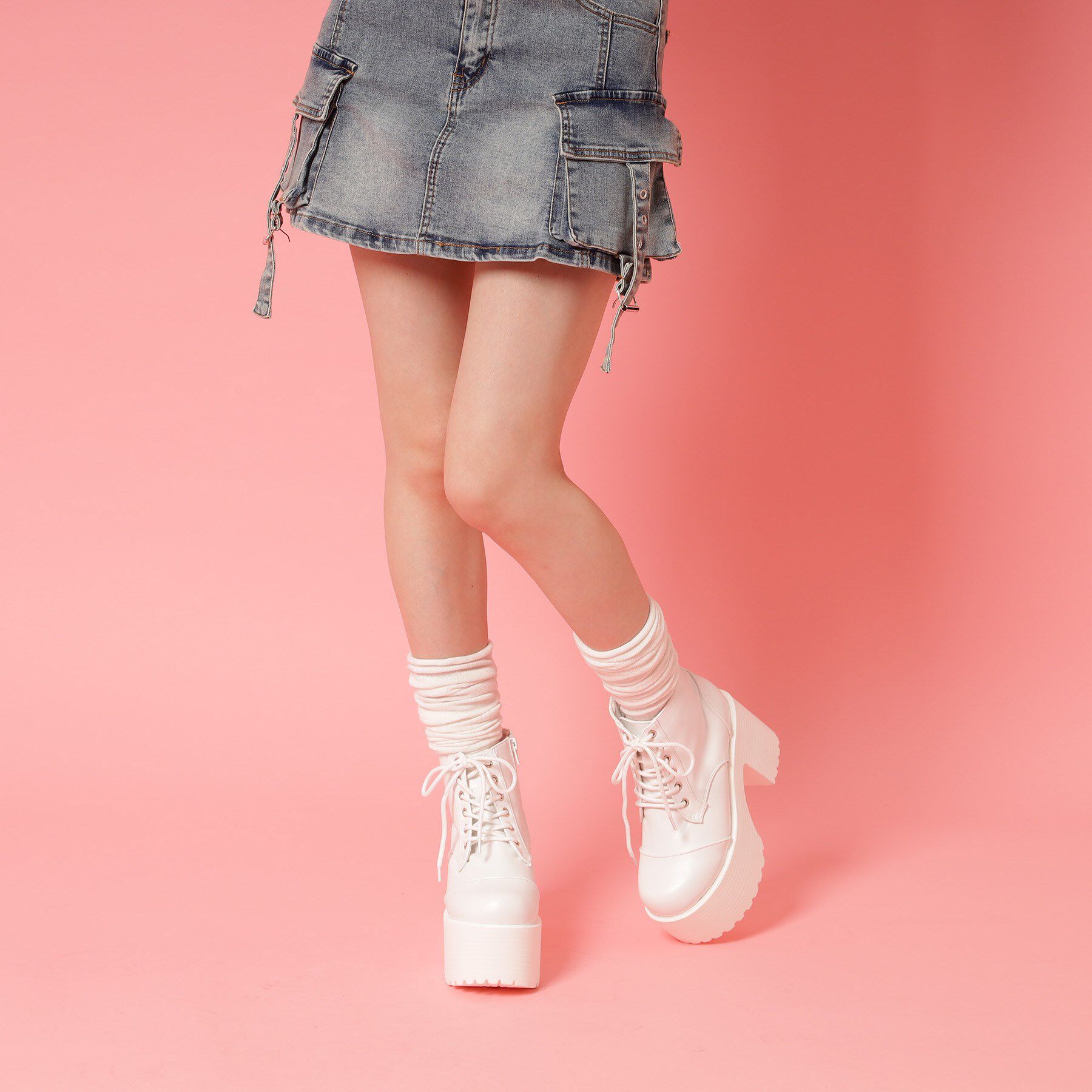 csT&P「ベルト取り外し可厚底ベルト付きブーツ」|ショートブーツ|