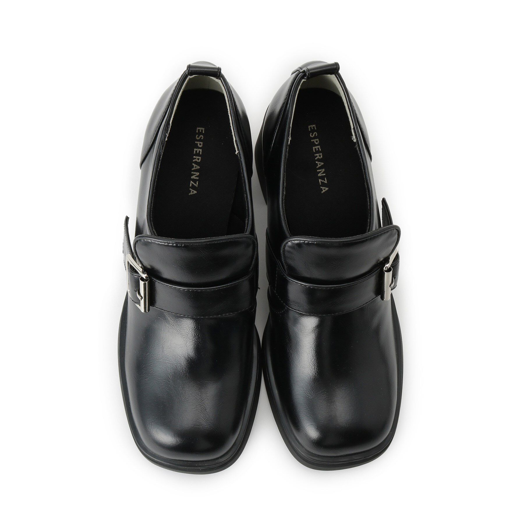 ESPERANZA「スクエアトゥベルトアンクルローファー」|パンプス|