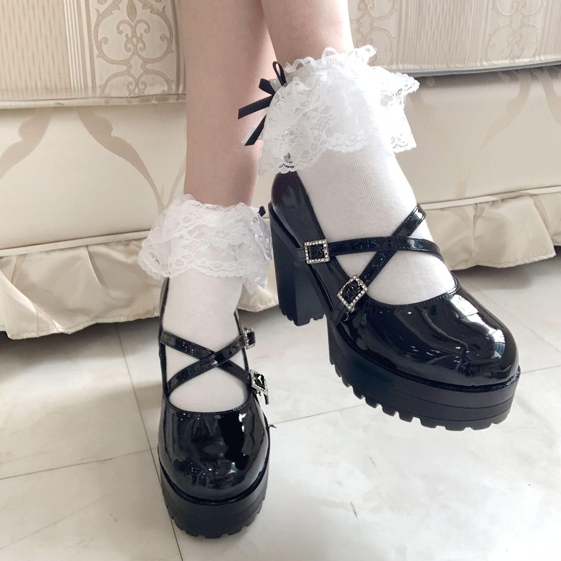 csT&P「厚底キラキラダブルストラップパンプス」|パンプス|