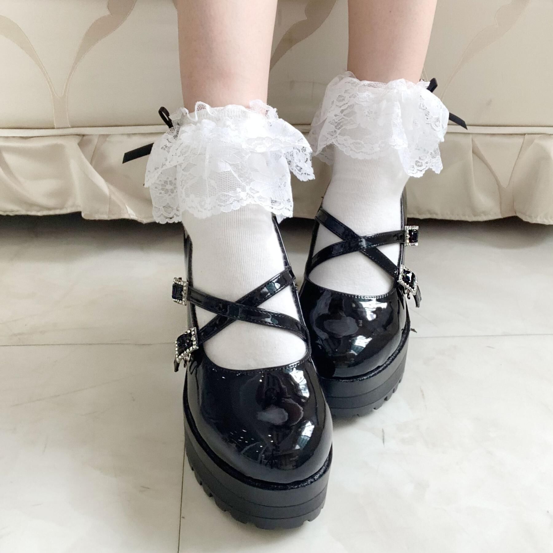 csT&P「厚底キラキラダブルストラップパンプス」|パンプス|