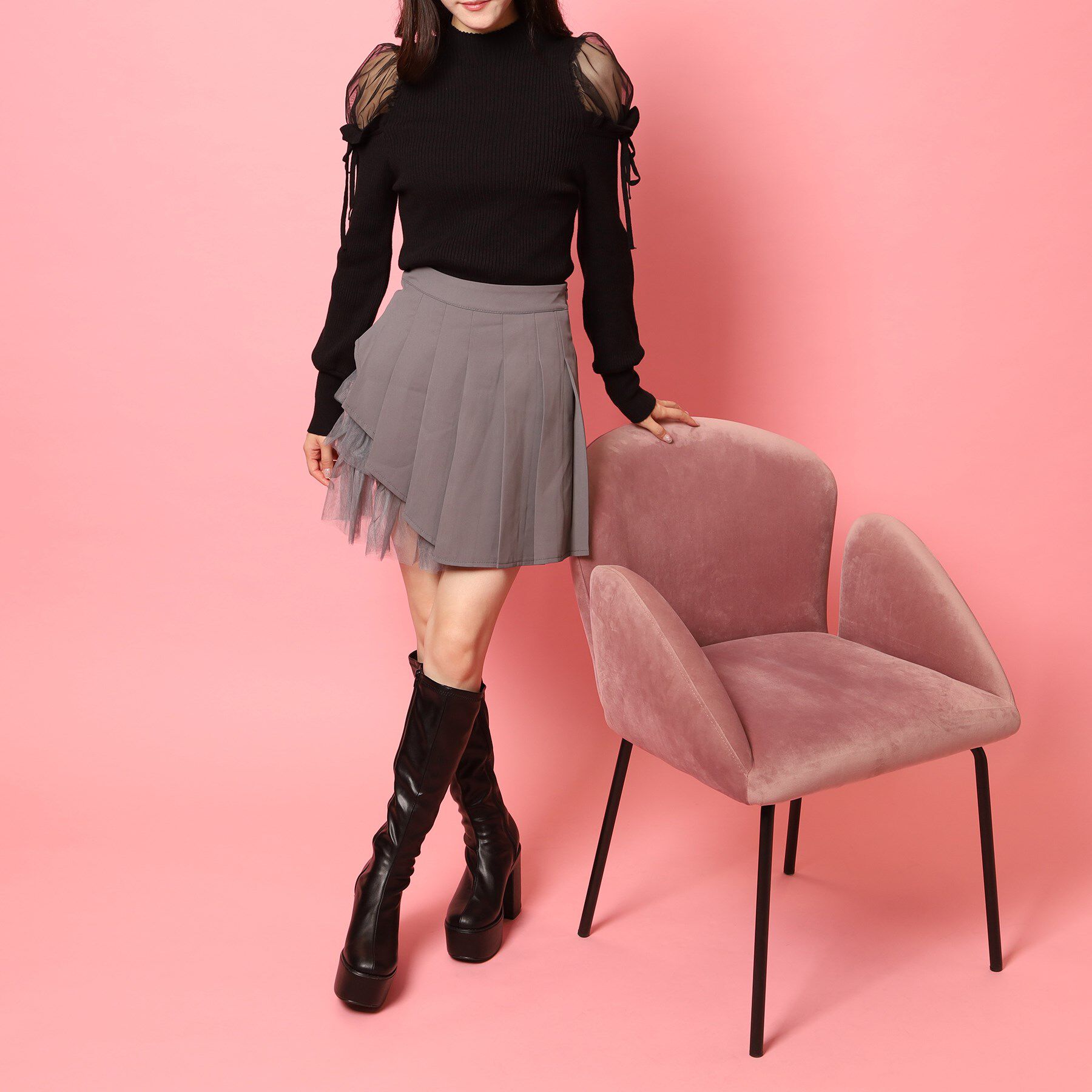 csT&P「厚底プレーンブーツ」|ショートブーツ|