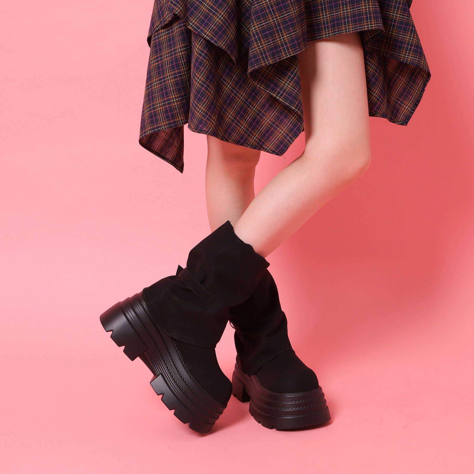 csT&P「厚底カバーブーツ」|ショートブーツ|