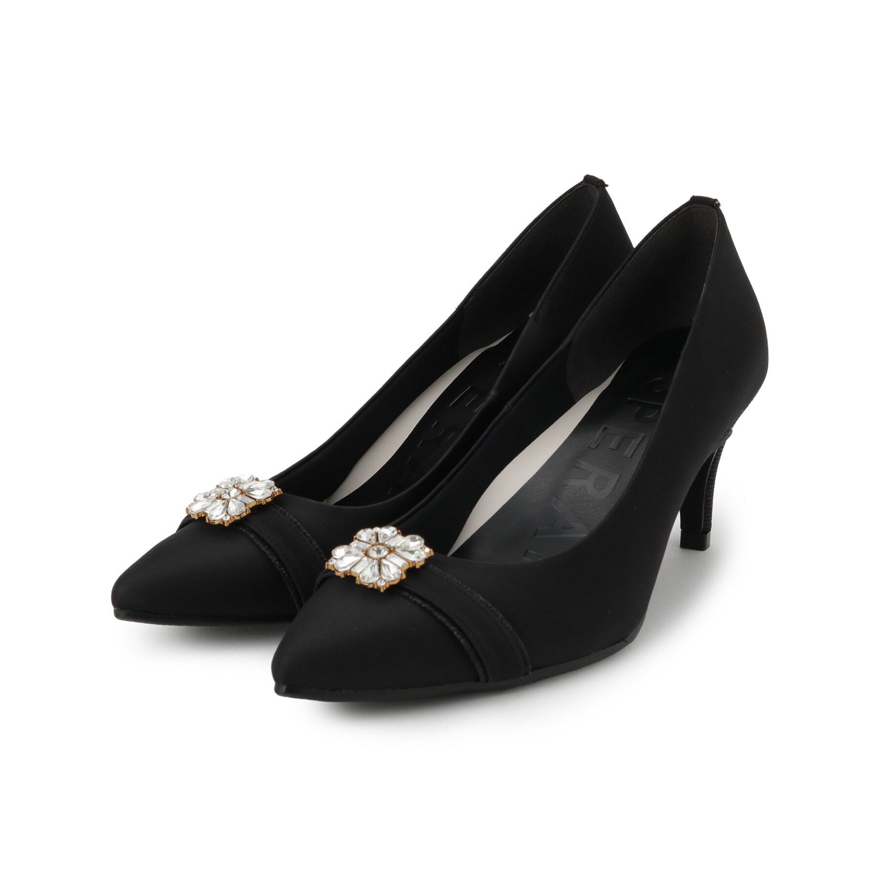 ESPERANZA「【12時間パンプス】約7．5cm／ビジューベルト パーティ-結婚式に最適」|パンプス|