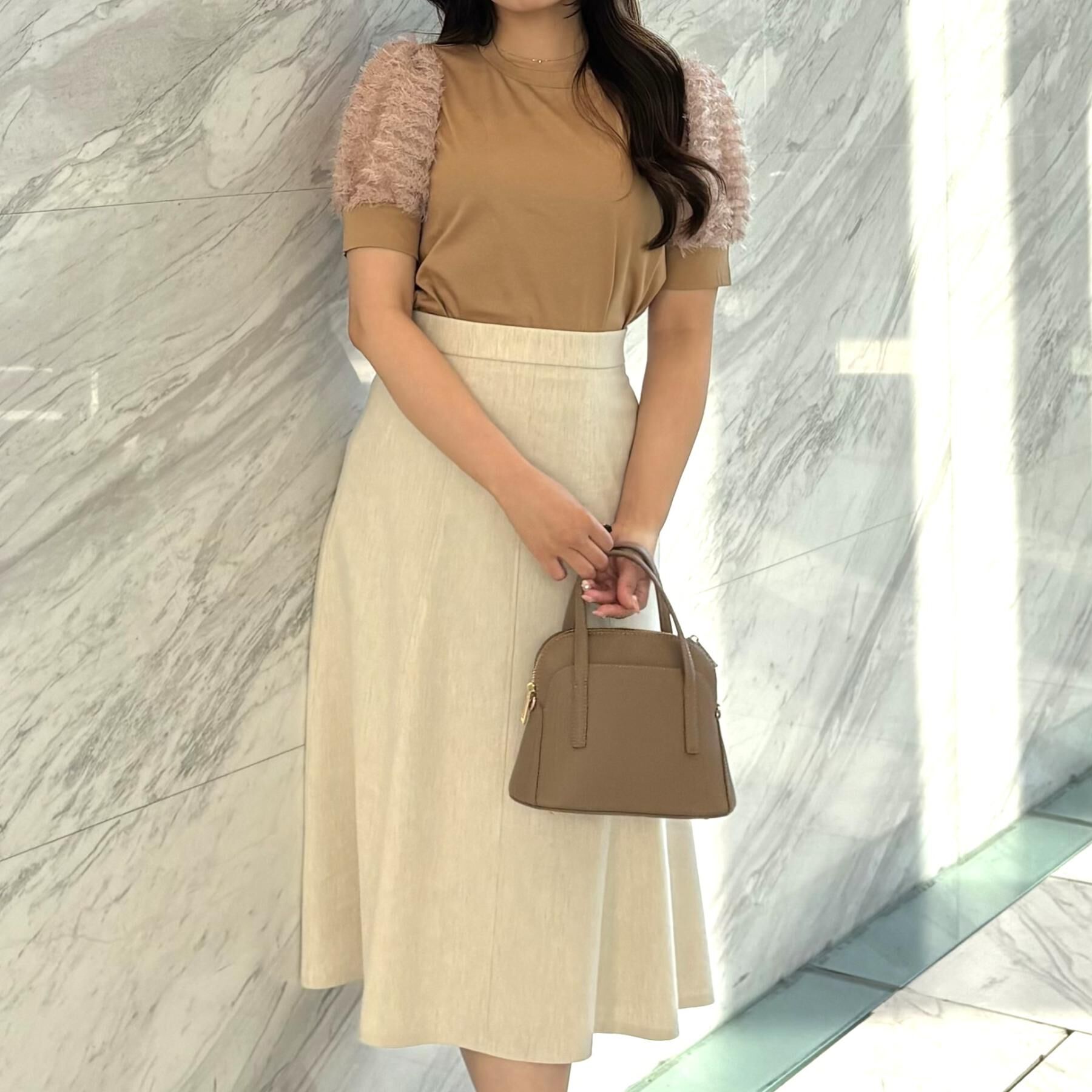 SunaUna「【チュール袖】パフスリーブカットソー」|Tシャツ・カットソー|