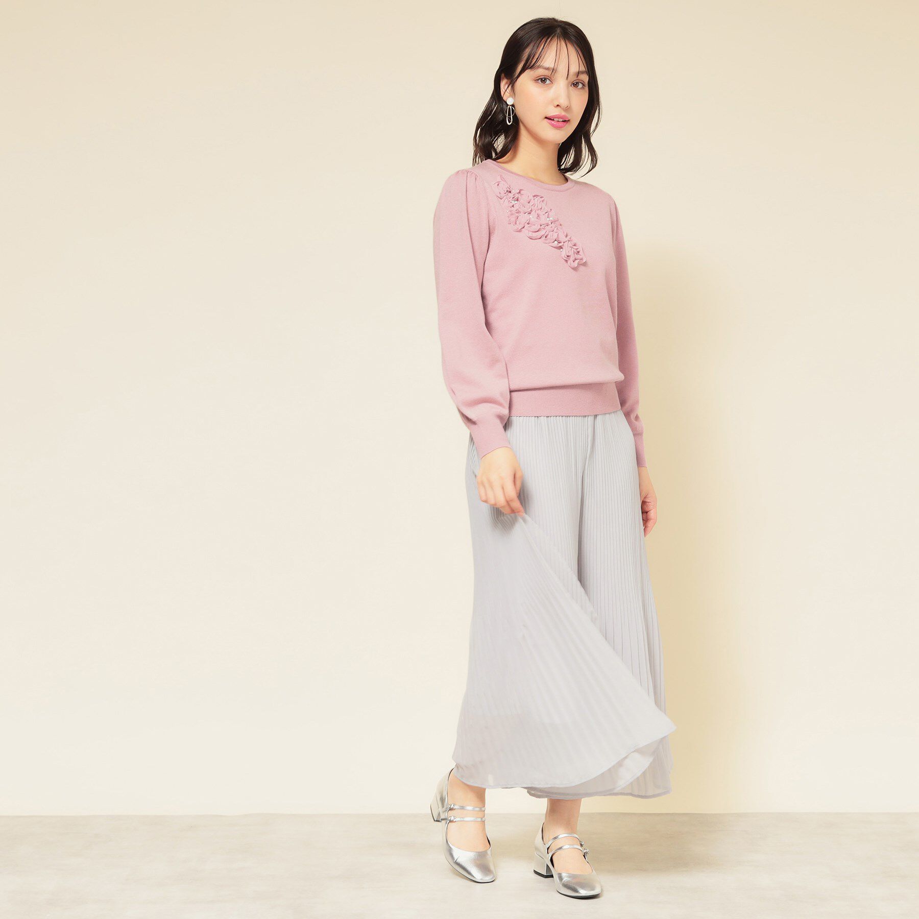 SunaUna「【SS～Lサイズ展開／チュール刺繍】クラフトニット」|ニット・セーター|