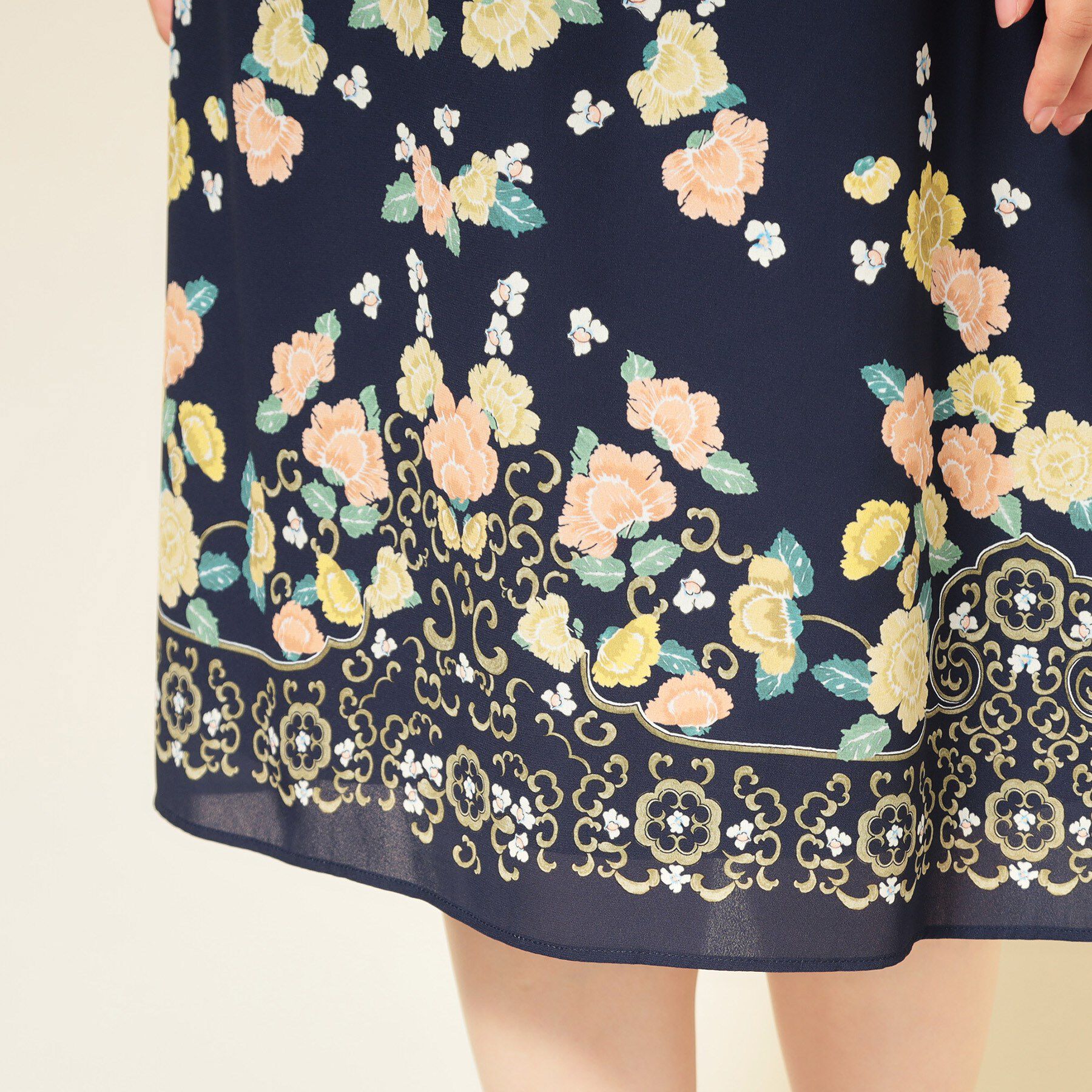 SunaUna「【co creation and yours／SS～L】オリエンタル柄パネルスカート」|スカート|