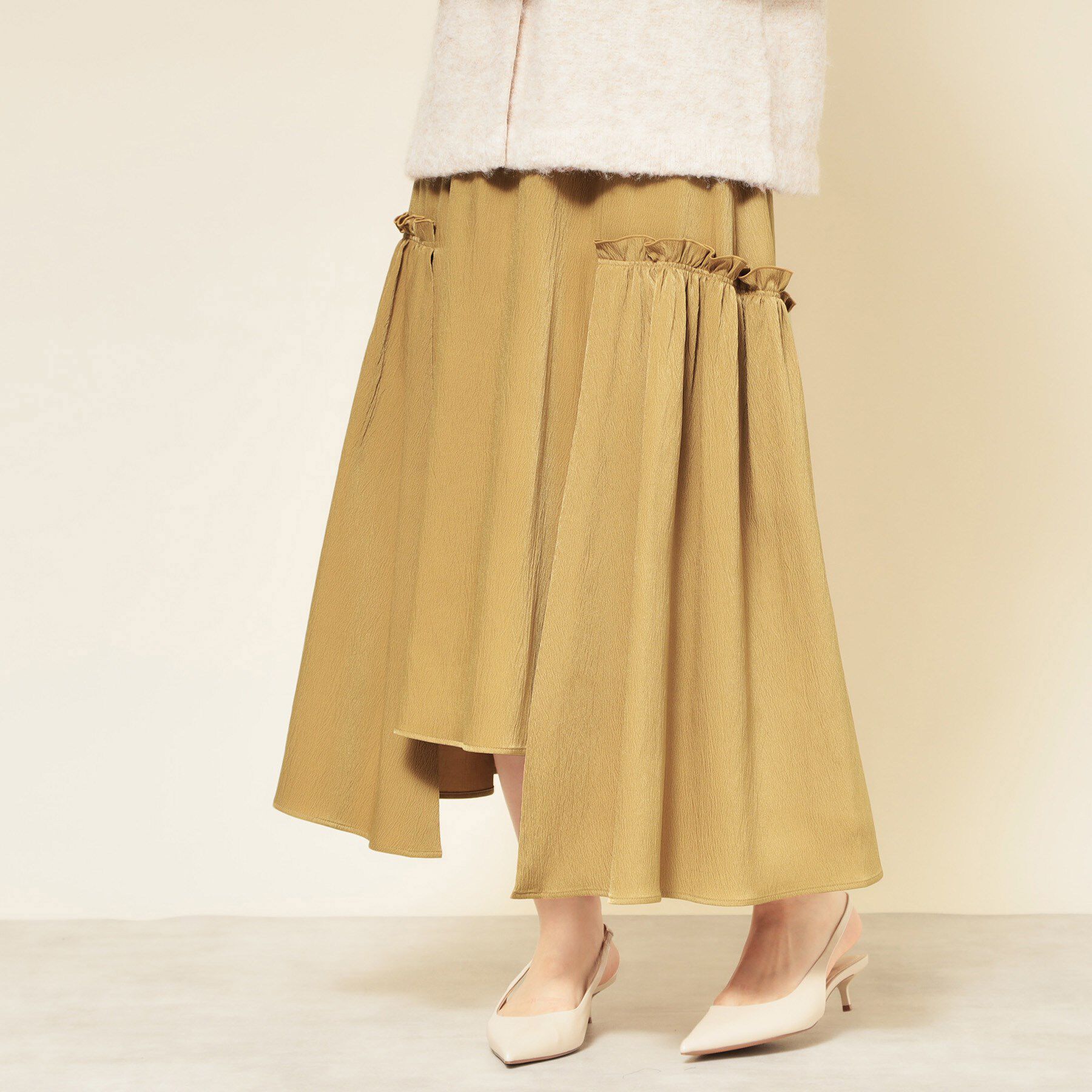 SunaUna「【COLLECTION LINE】アシメフレアスカート」|スカート|ベージュ(052)