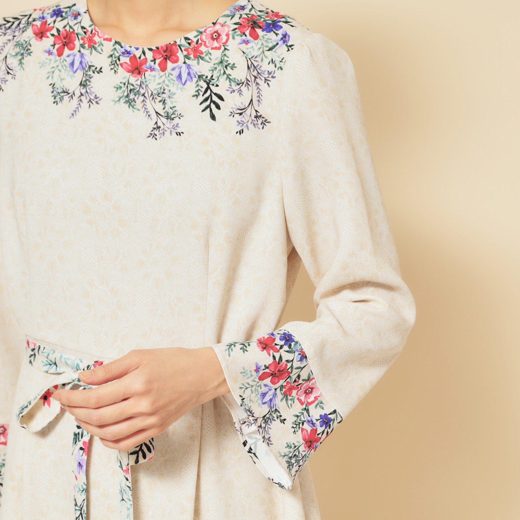 SunaUna「【co creation and yours／SS～L】レースプリント柄ワンピース」|ワンピース|