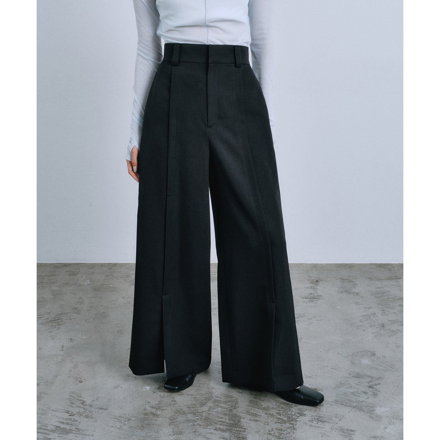 CODE A「center slit wide pants」|その他|ブラック(019)
