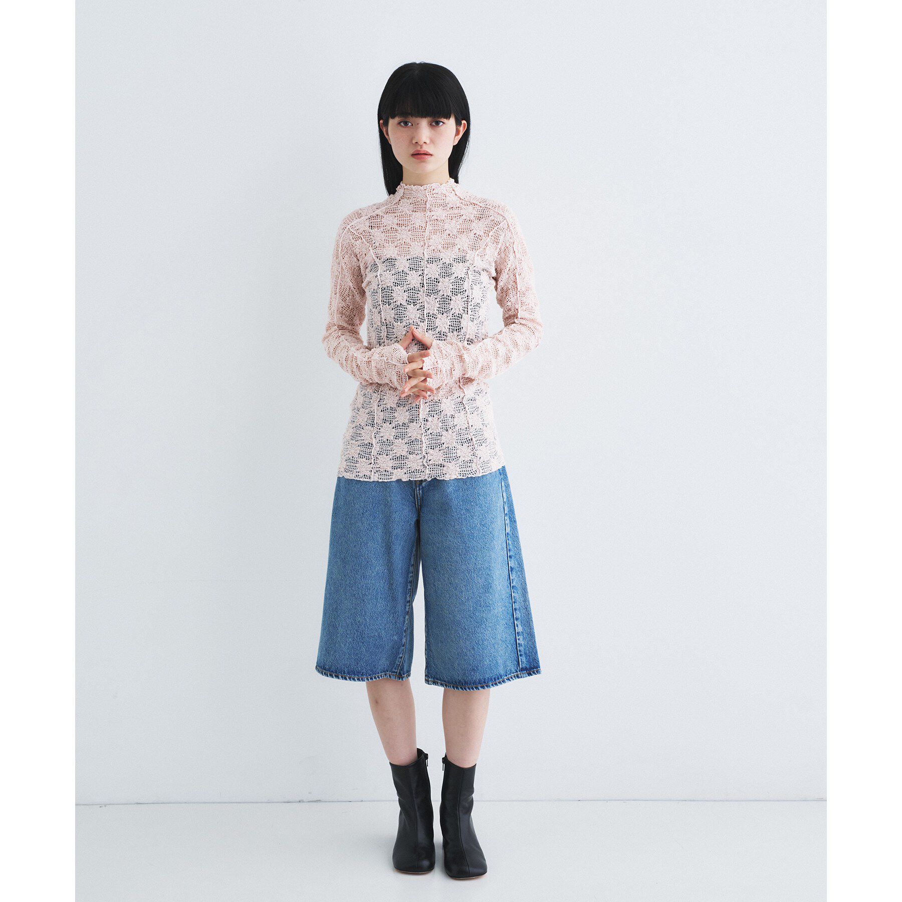 CODE A「floral lace highneck tops」|Tシャツ・カットソー|