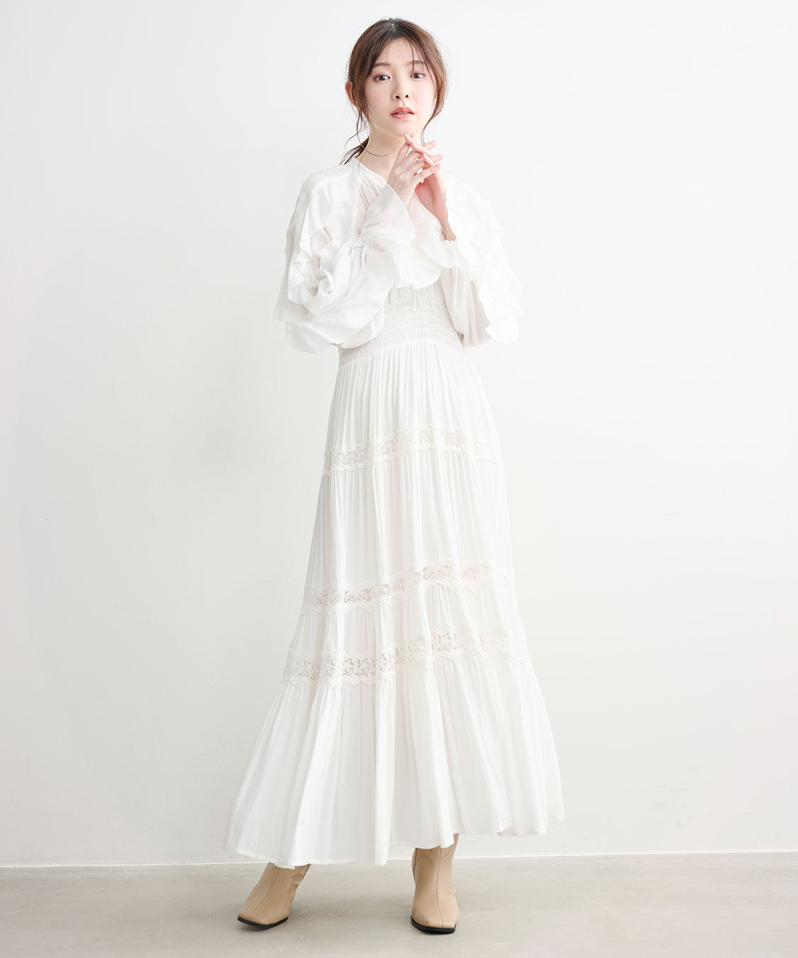 COCO DEAL「ラッフルレーストリムワンピース」|ワンピース|